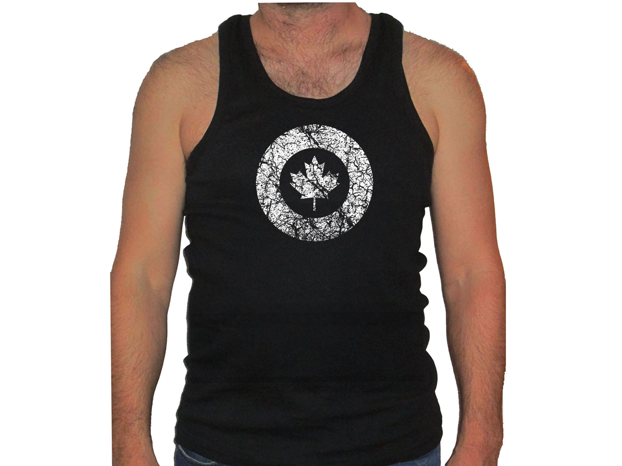 Canadian air Force retro emblem muscle sleeveless tank top