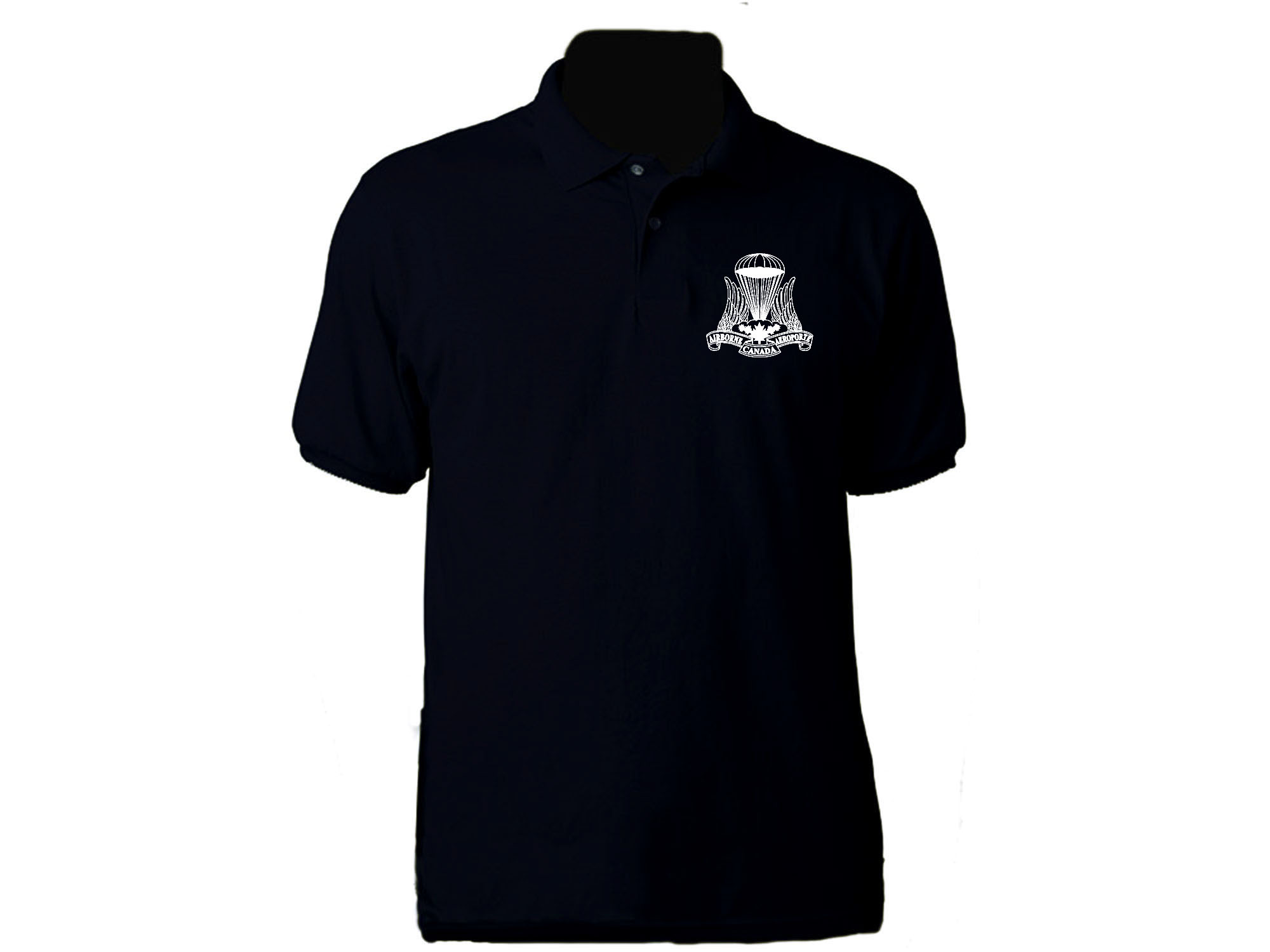 Canadian Airborne Regiment retro symbol polo style sweat proof fabric t-shirt 2
