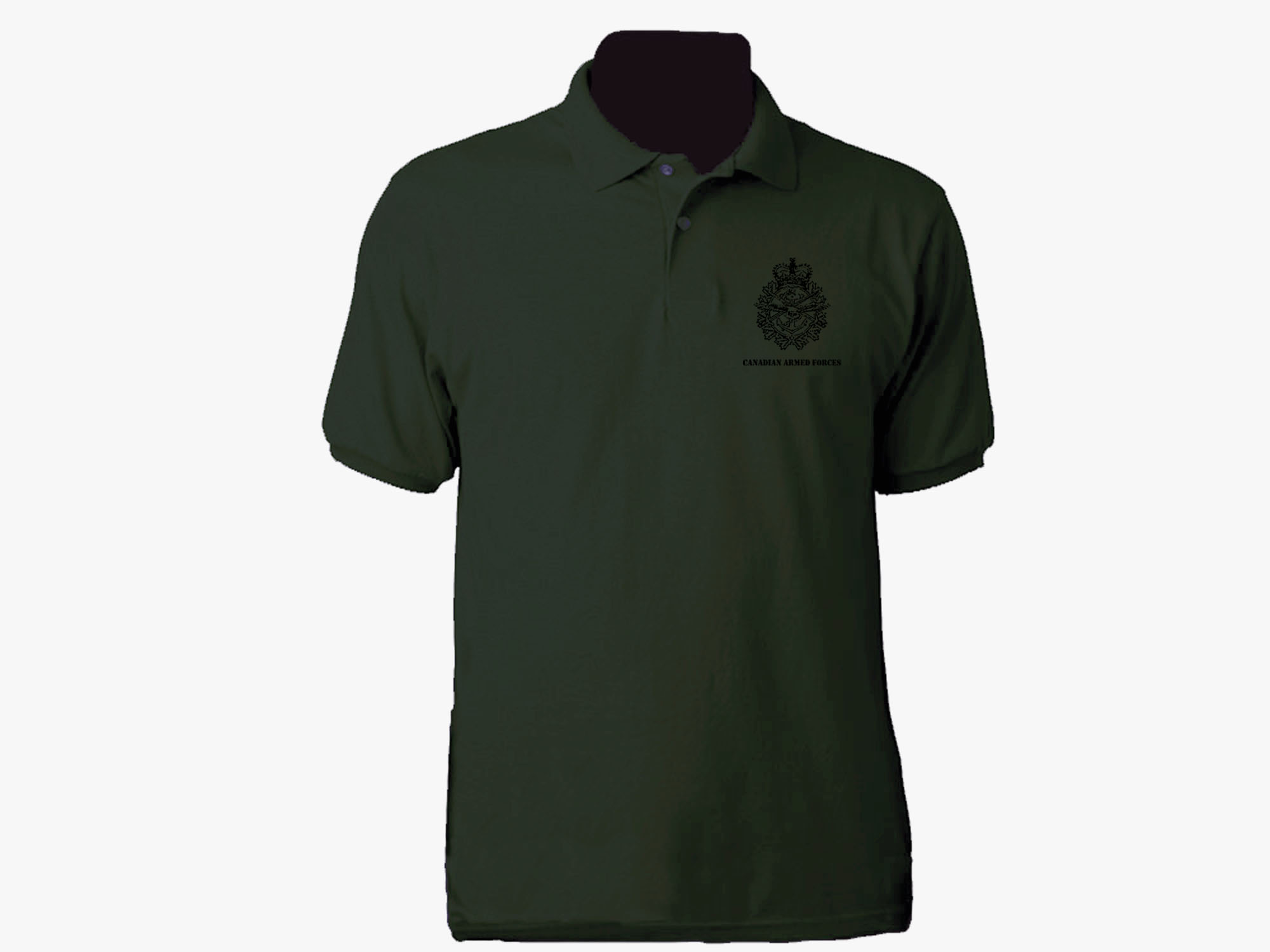 Canadian army emblem CND  symbol polo style sweat proof fabric t-shirt