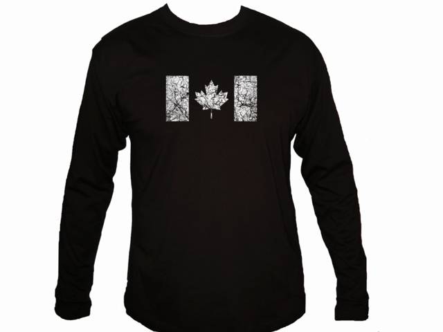 Canada National Flag distressed look sleeved t-shirt 2
