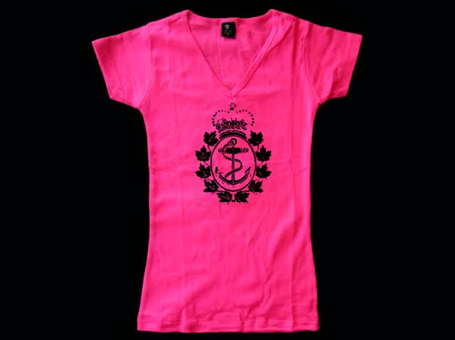 Canadian Navy Force women v neck t shirt