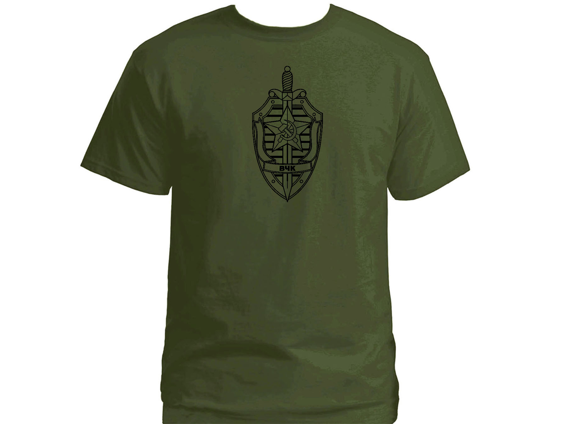 Russian Cheka Vecheka chekist Lenin security organization army green t-shirt