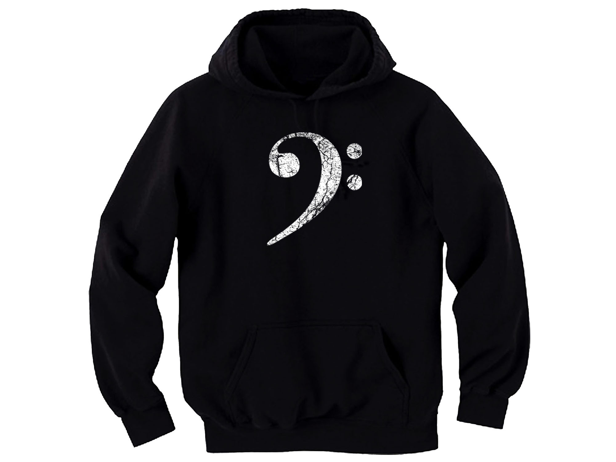 Bass player clef distressed print guitarist  bassist hoodie