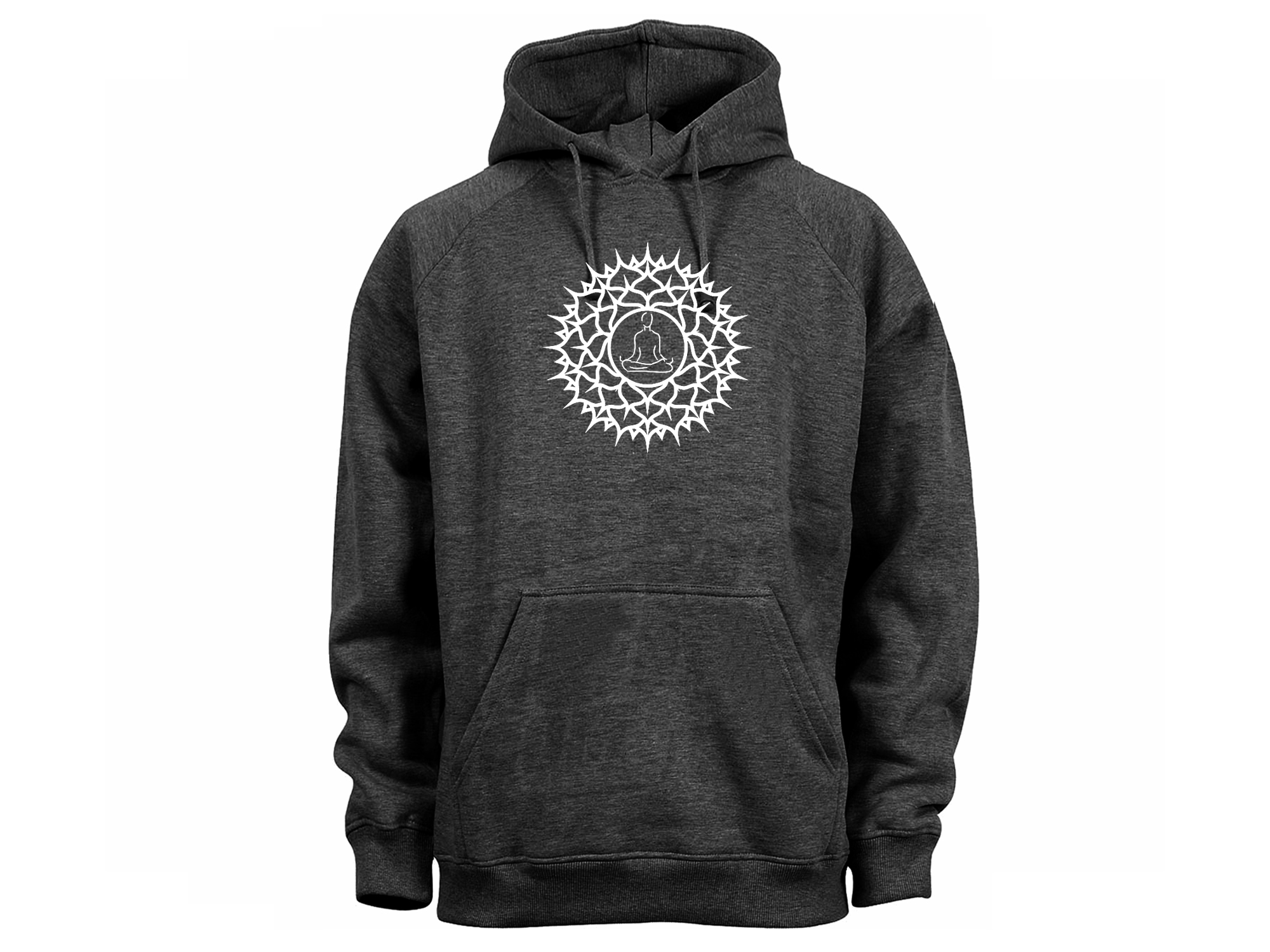 Lotus posture - Buddhist yoga symbols gray hoodie