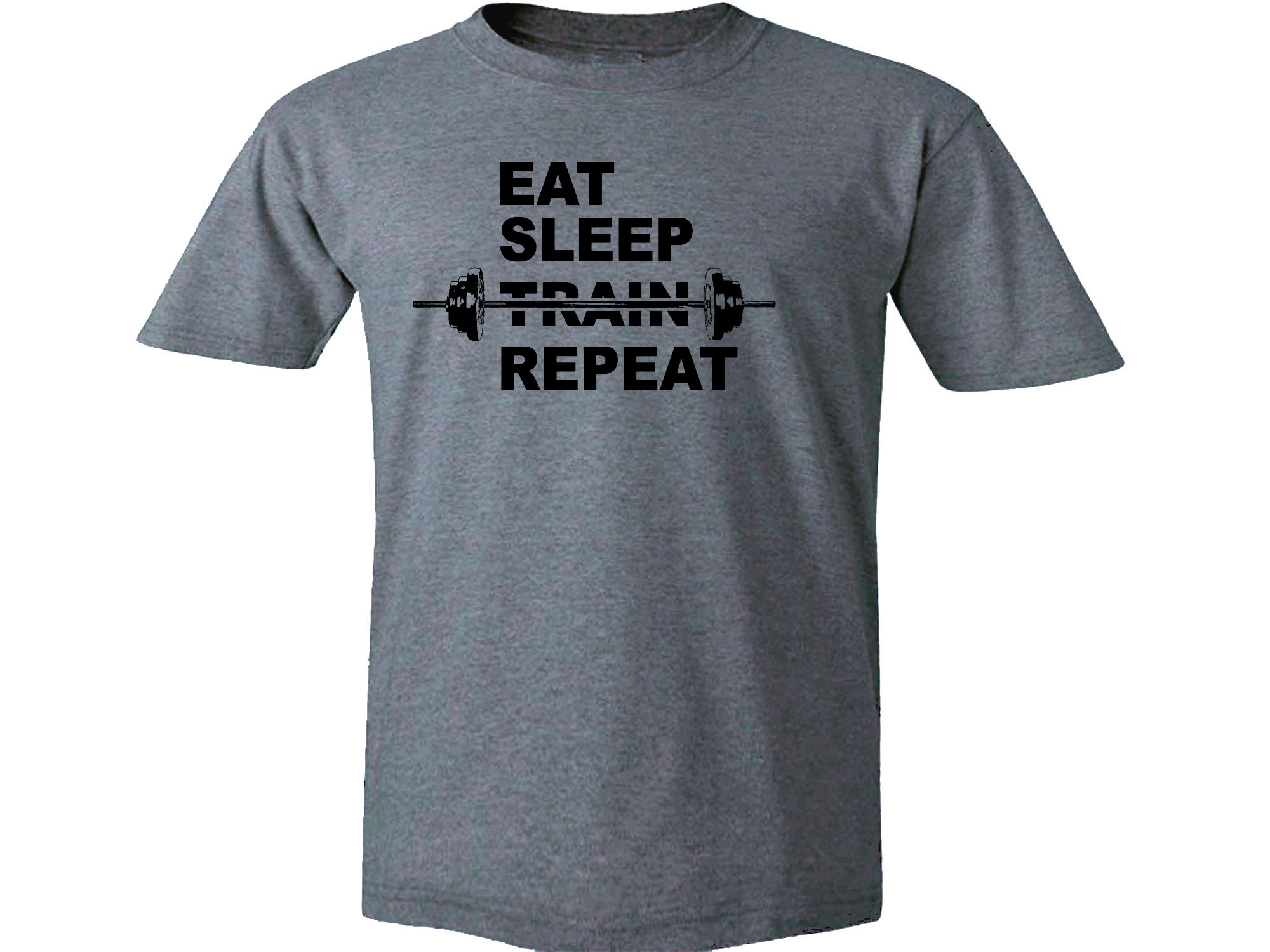 Eat sleep train repeat gray t-shirt
