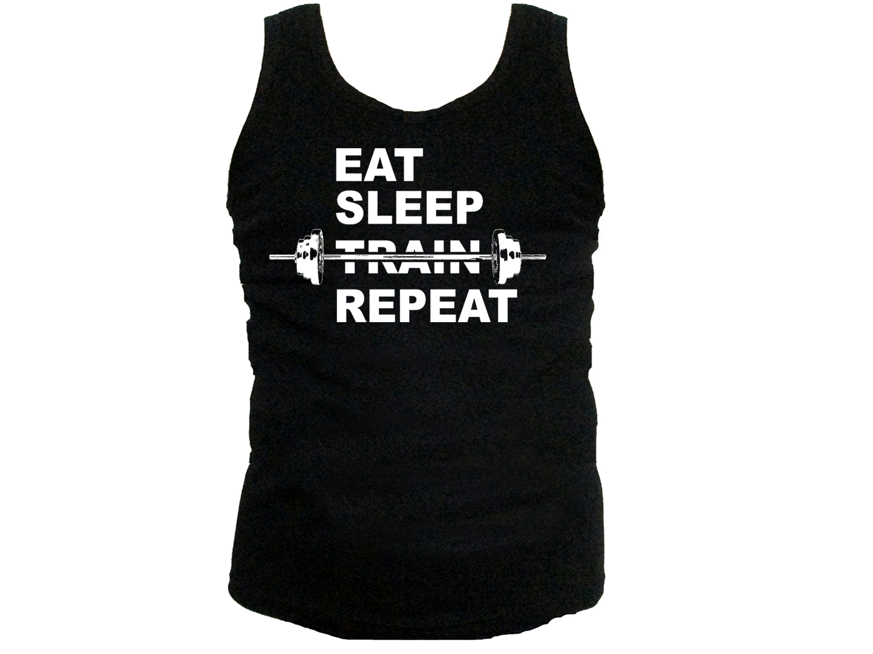 Eat sleep train repeat gym tank top