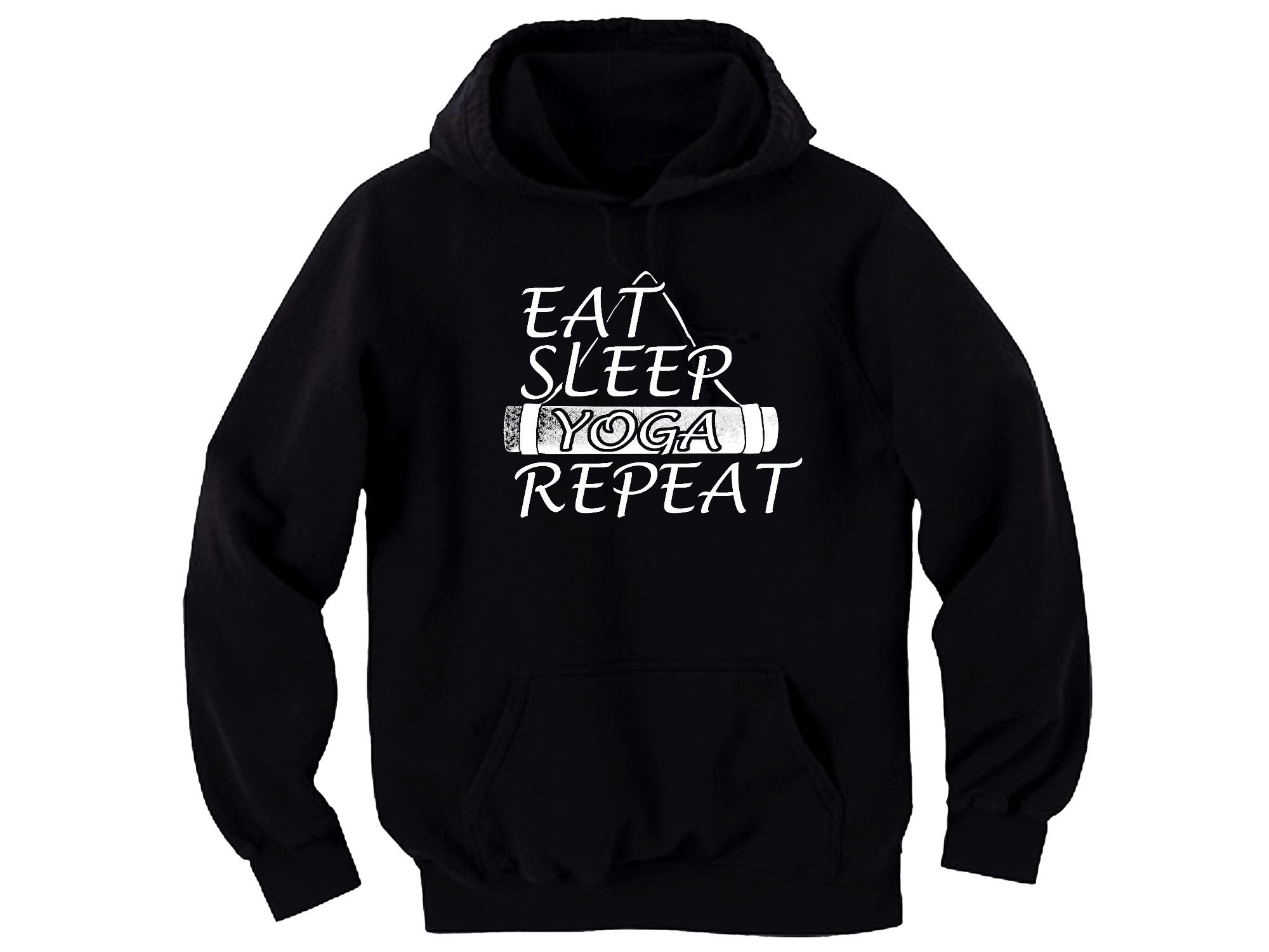 Eat sleep yoga repeat black hoodie-Great gift idea