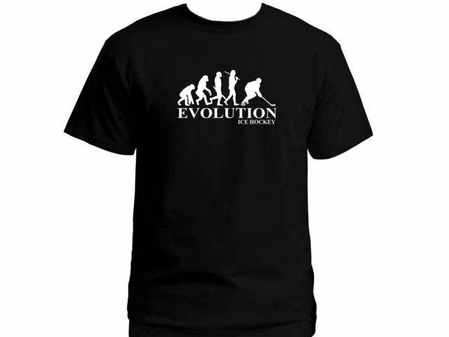 Ice hockey evolution funny evolve customized t-shirt