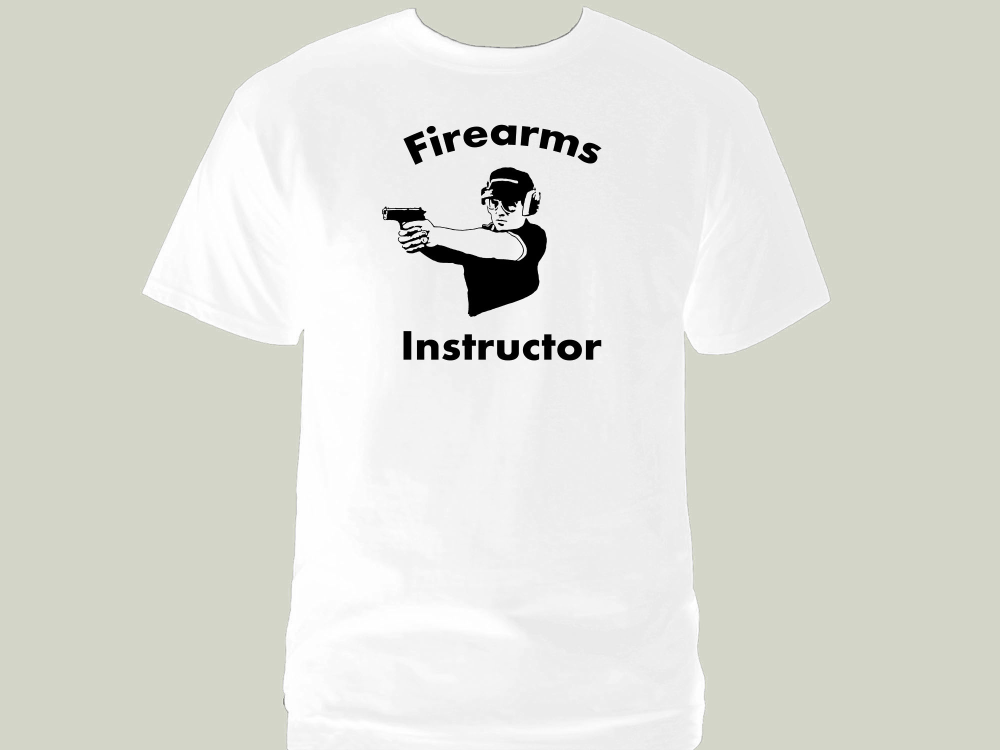 Firearms instructor marksman white t-shirt
