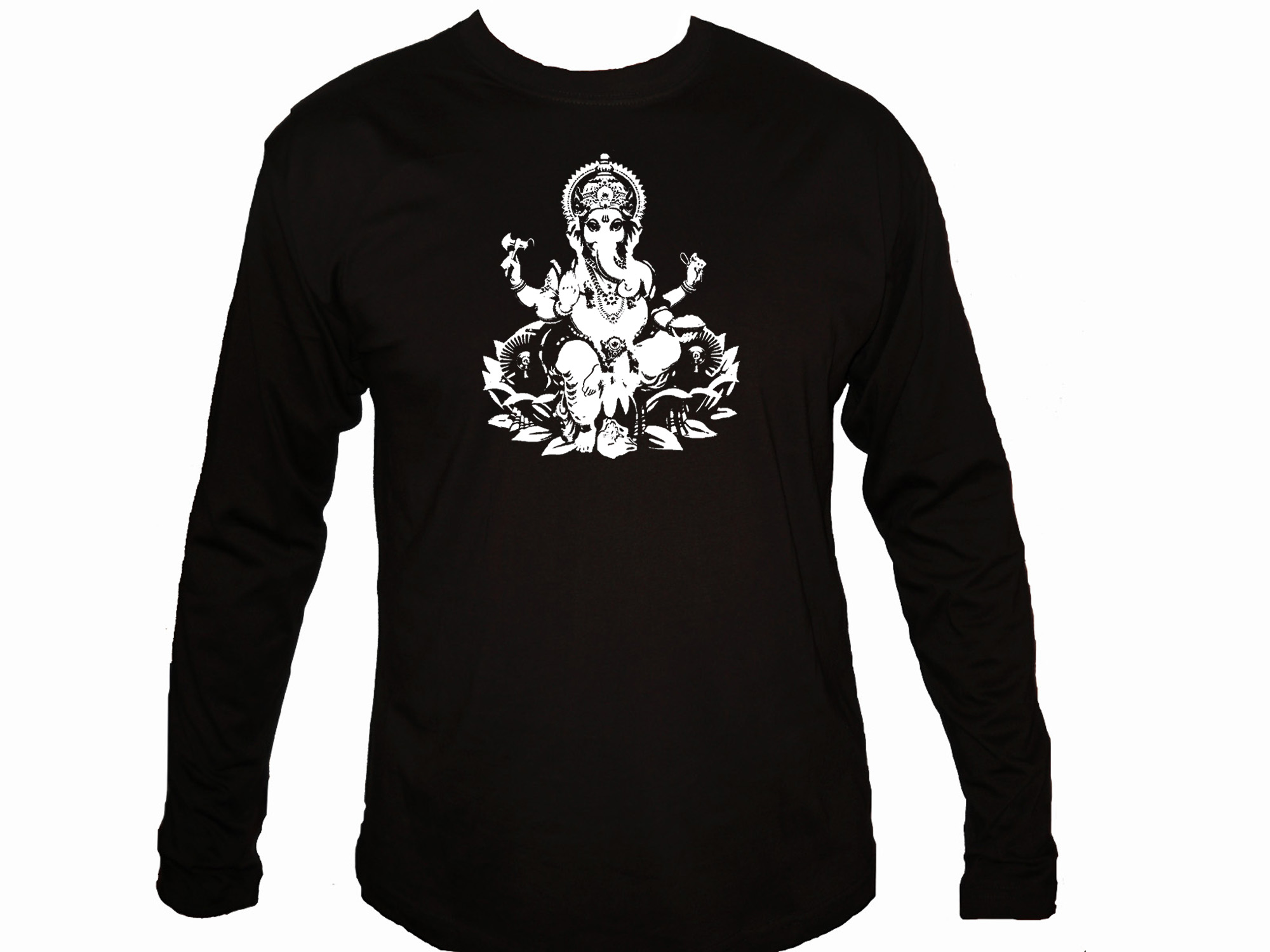 Ganesh Lord Hindu god yoga meditation sleeved t-shirt 2