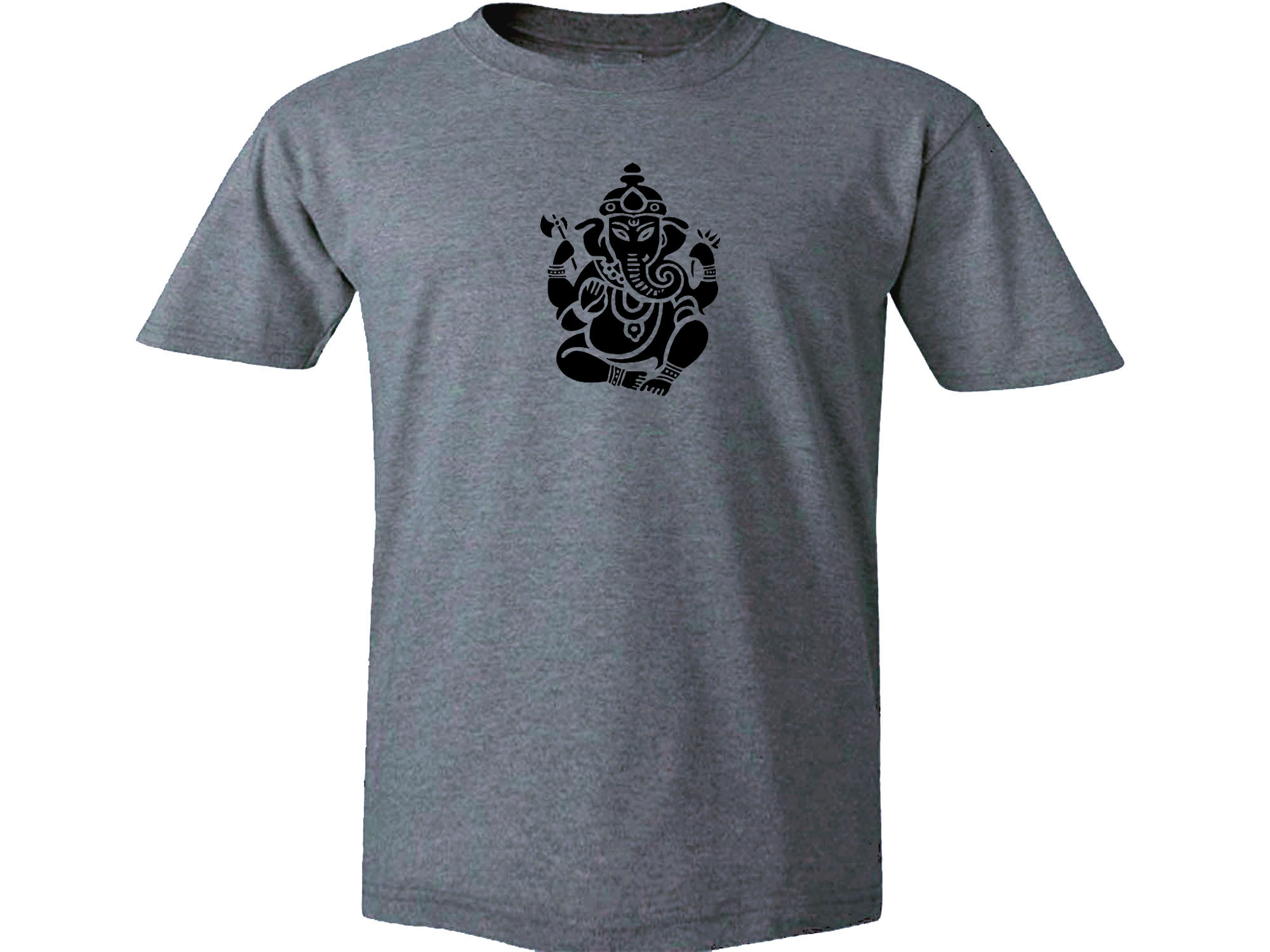 Ganesha Hindu god yoga meditation lotus design gray l t-shirt