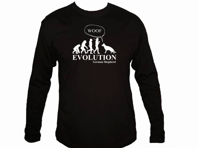 Evolution German Shepherd funny sleeved t-shirt