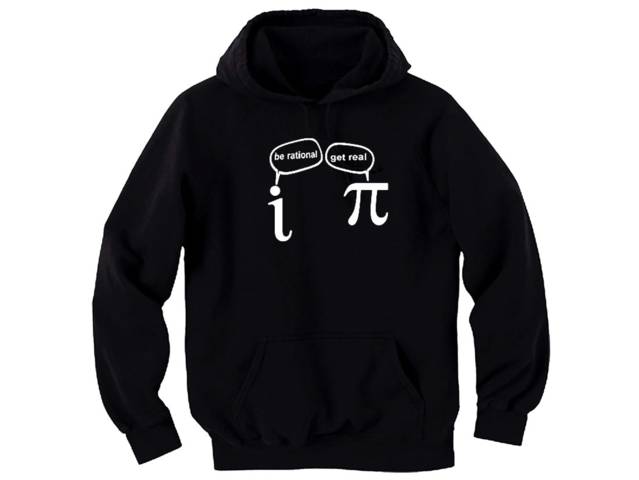 Be rational get real funny math geeks sweat hoodie