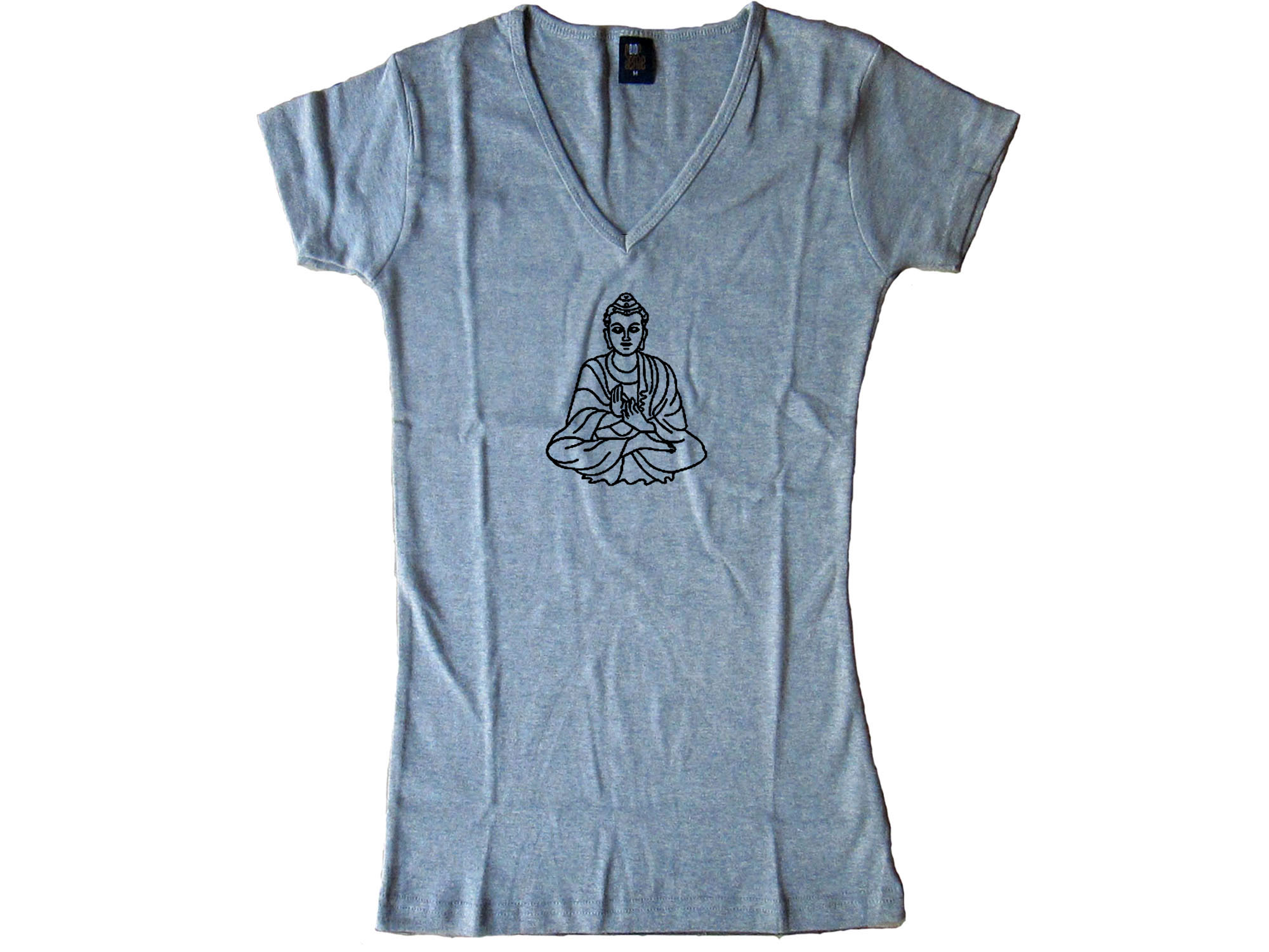 Buddha budah buda yoga wear woman gray t-shirt
