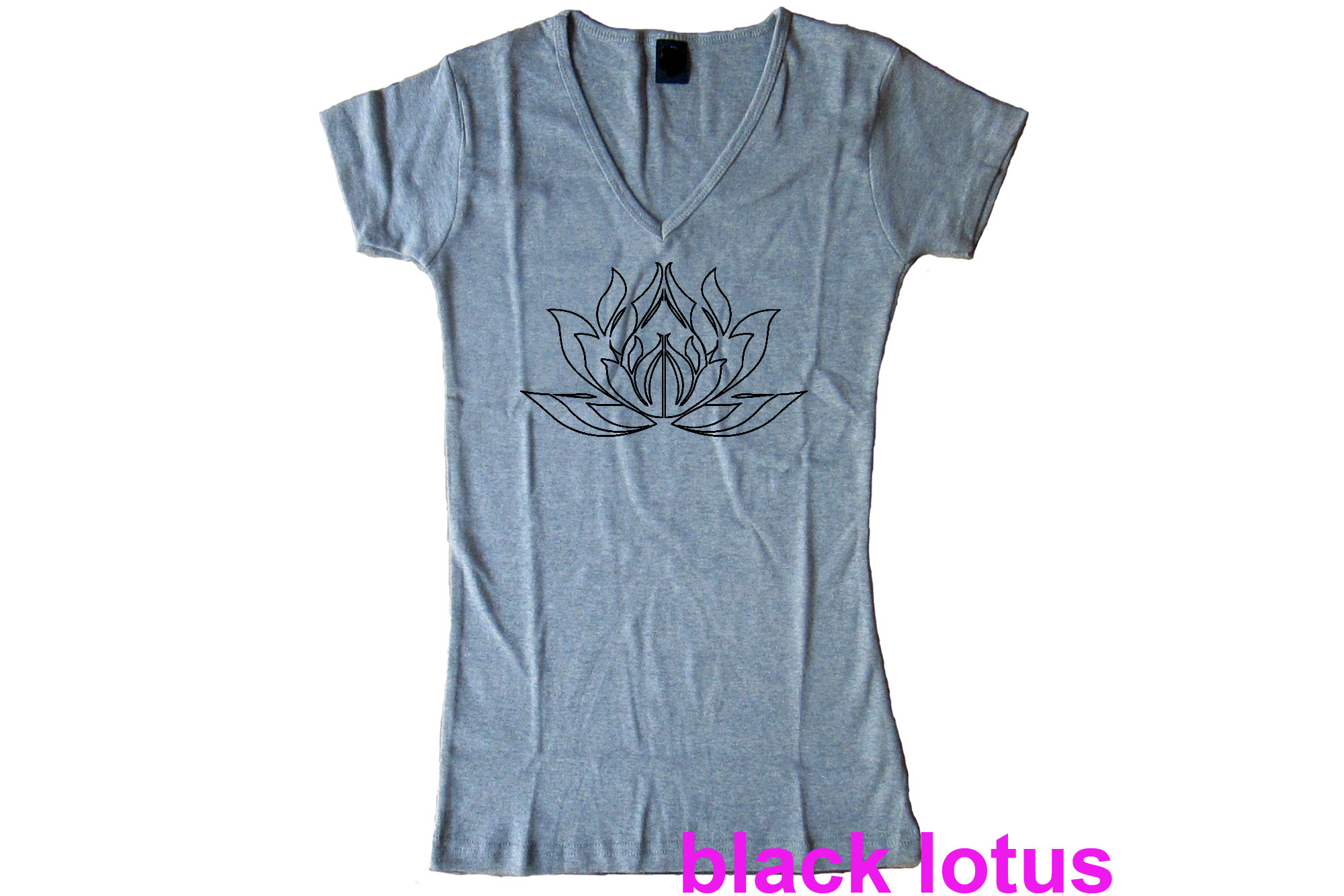 Lotus flower - Buddhist, yoga symbols women gray t shirt