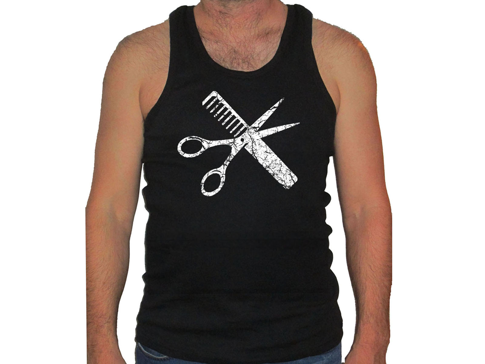 Hairstylist tools man muscle tank top