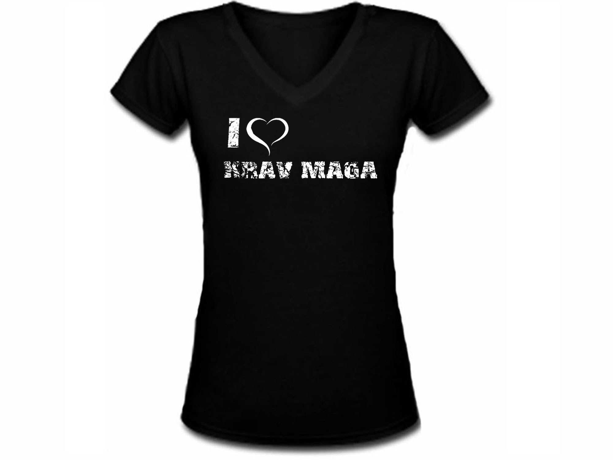 I love krav maga distressed print women or junior  t-shirt
