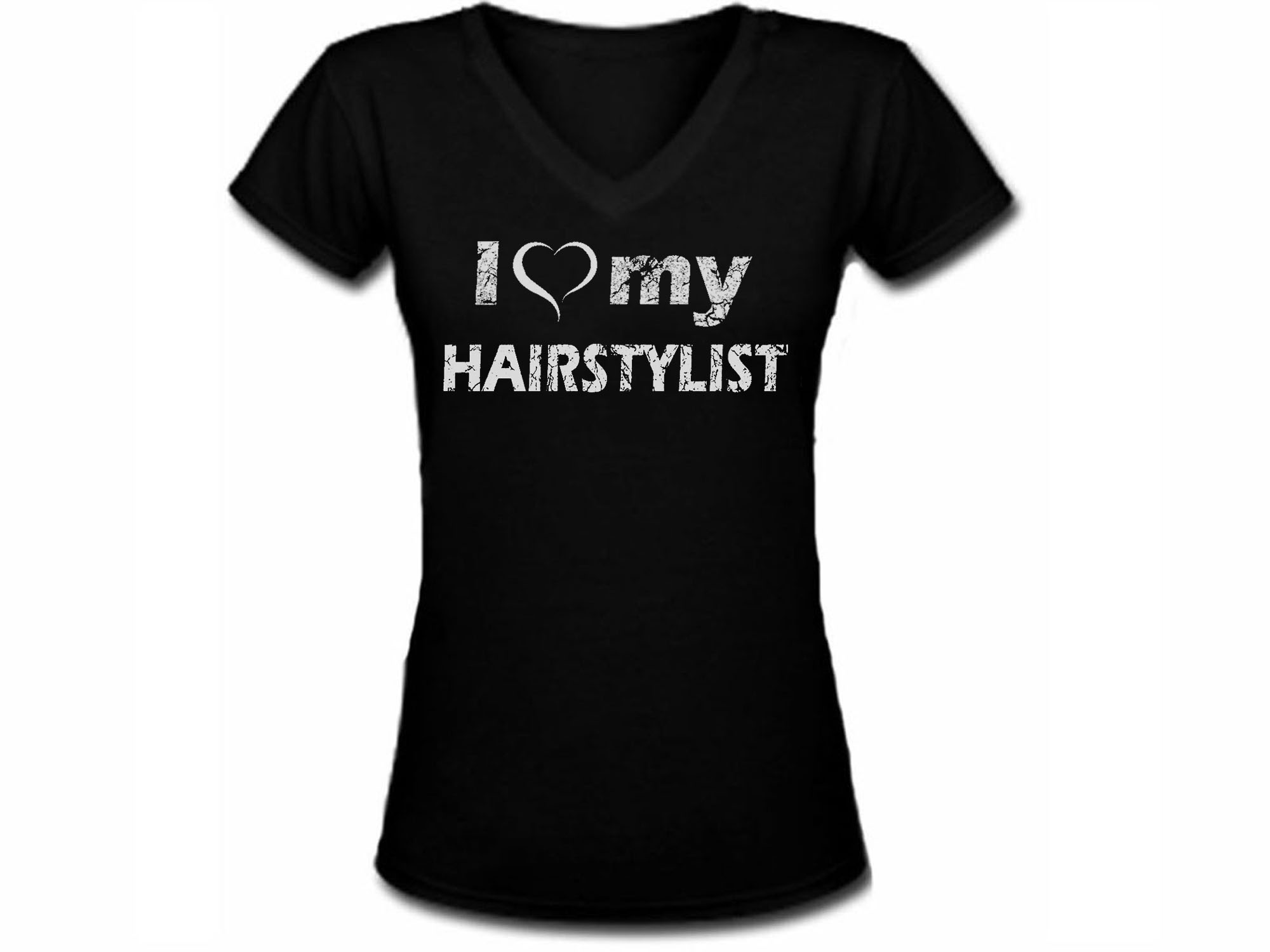 I love my hairstylist women or junior black t shirt