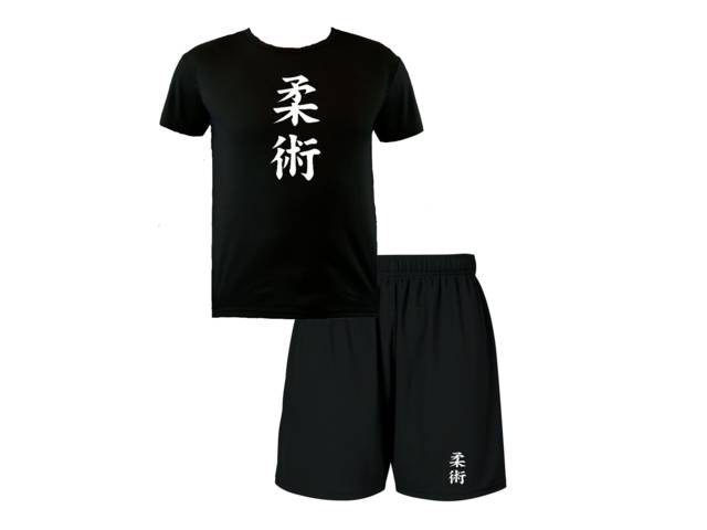 Jiu jitsu set black t shirt & black shorts 2