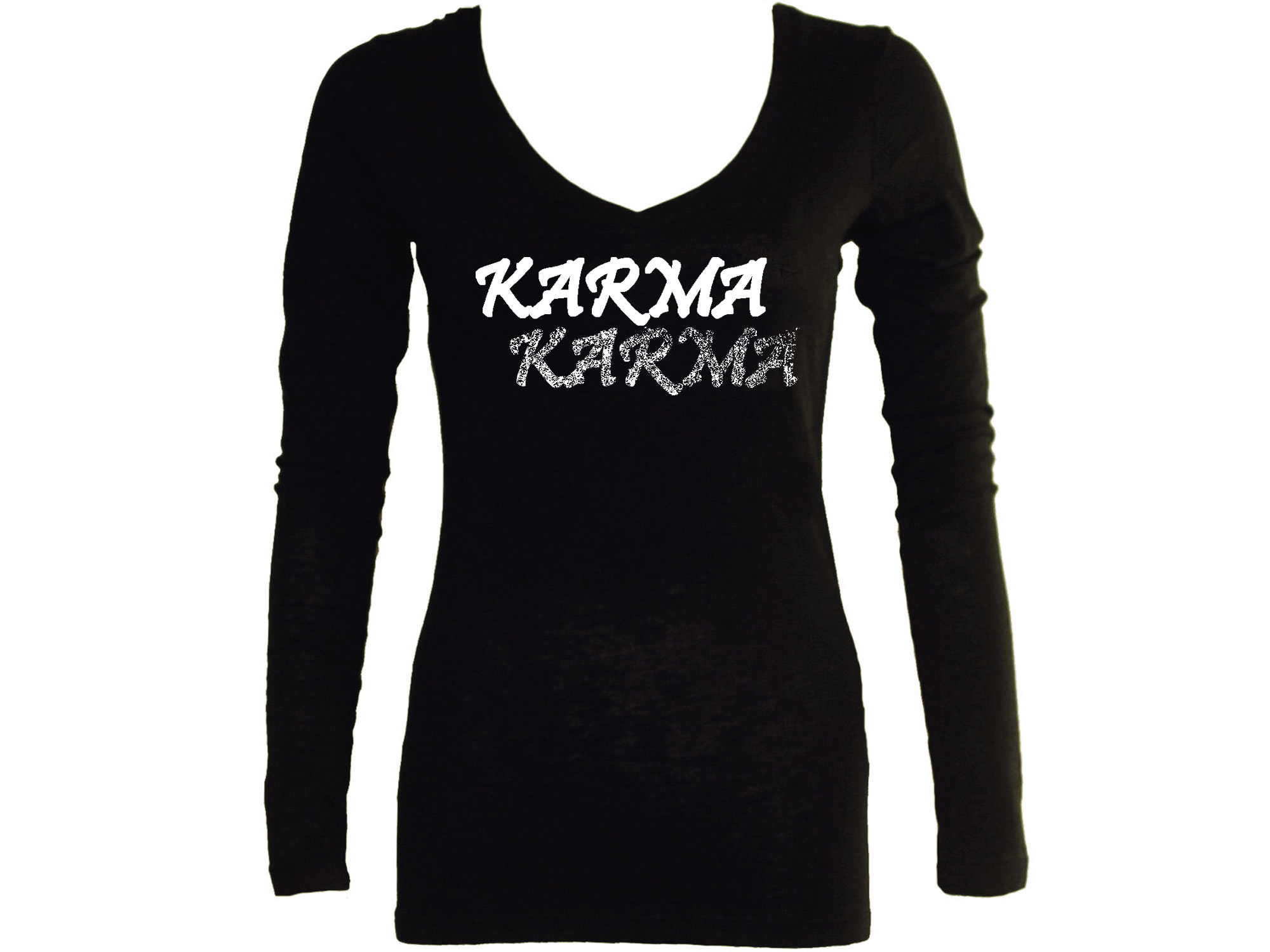 Karma yoga wear meditation woman/teens sleeved black t shirt