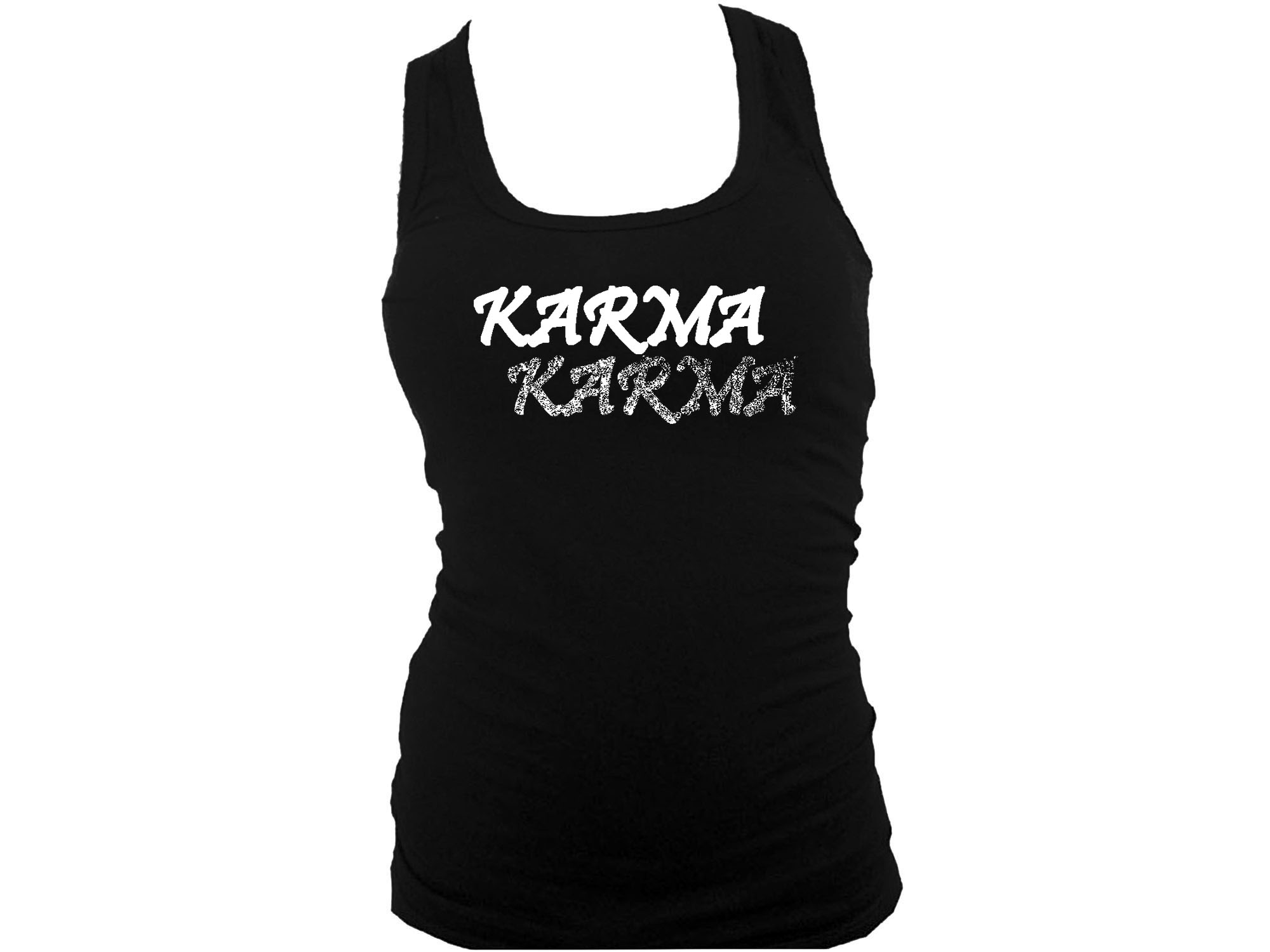 Karma yoga wear women black tank top L/XL