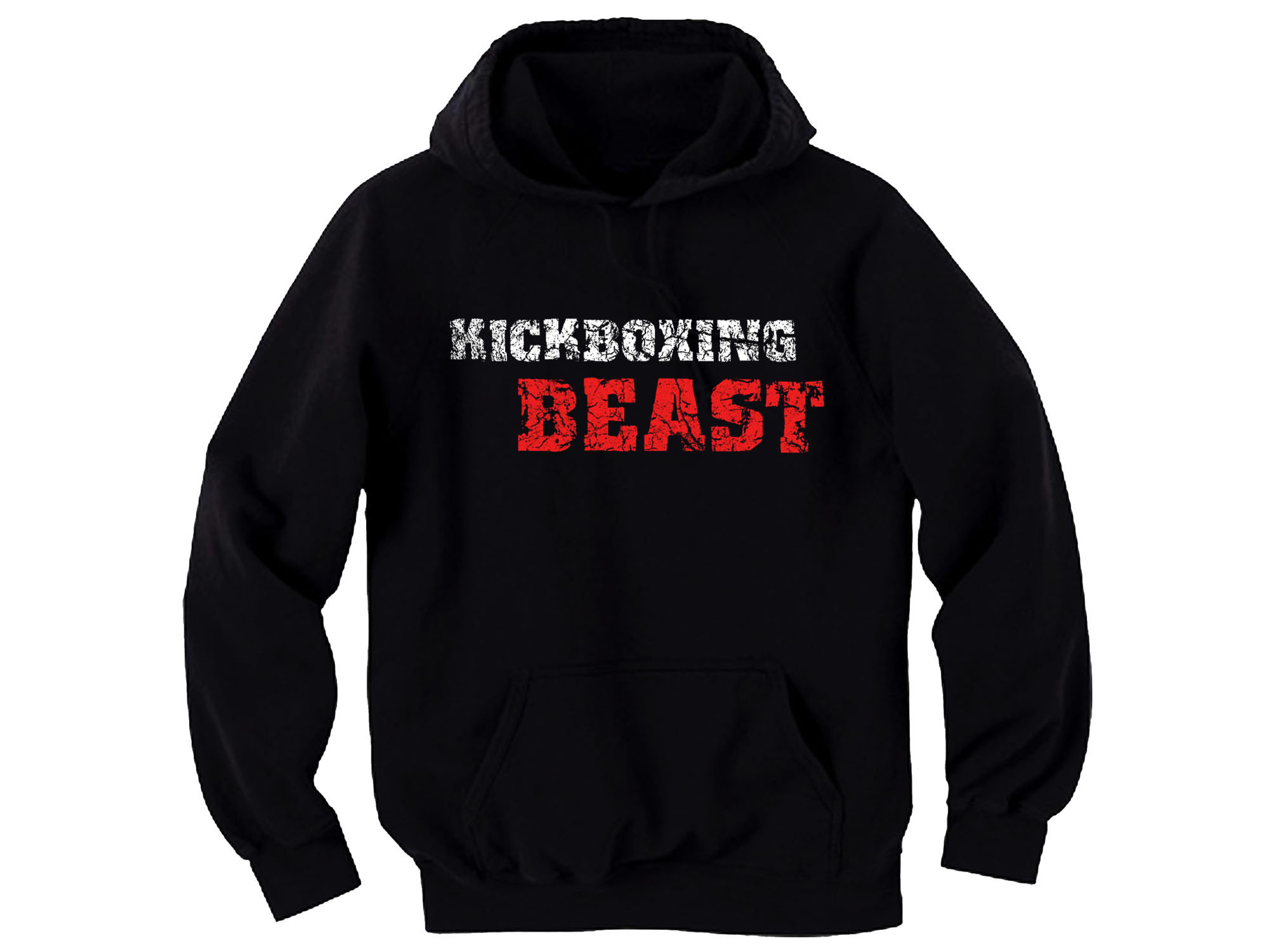 Kickboxing Beast distressed print sweat customized pullover hoodie