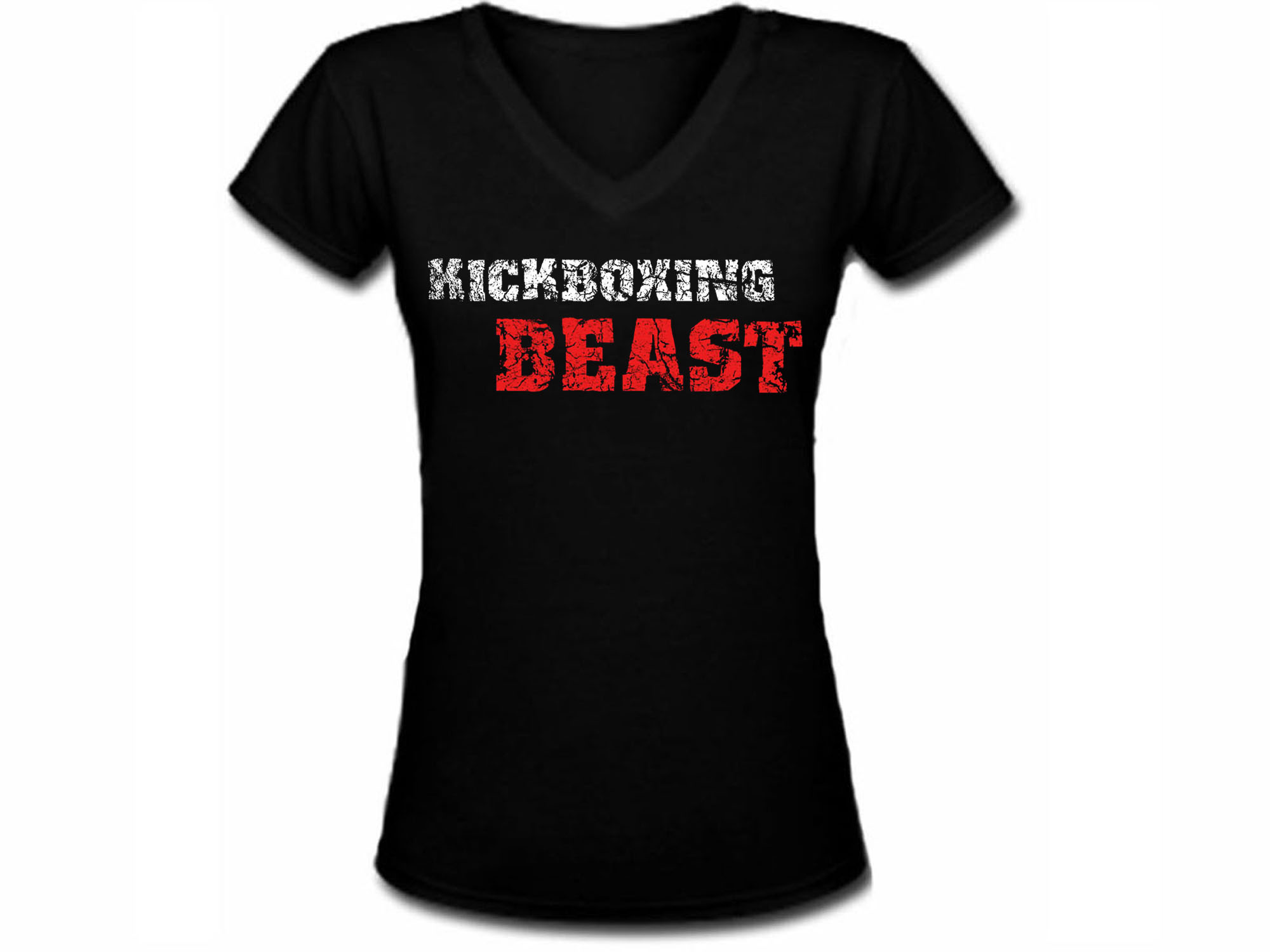 Kickboxing Beast distressed print women t-shirt
