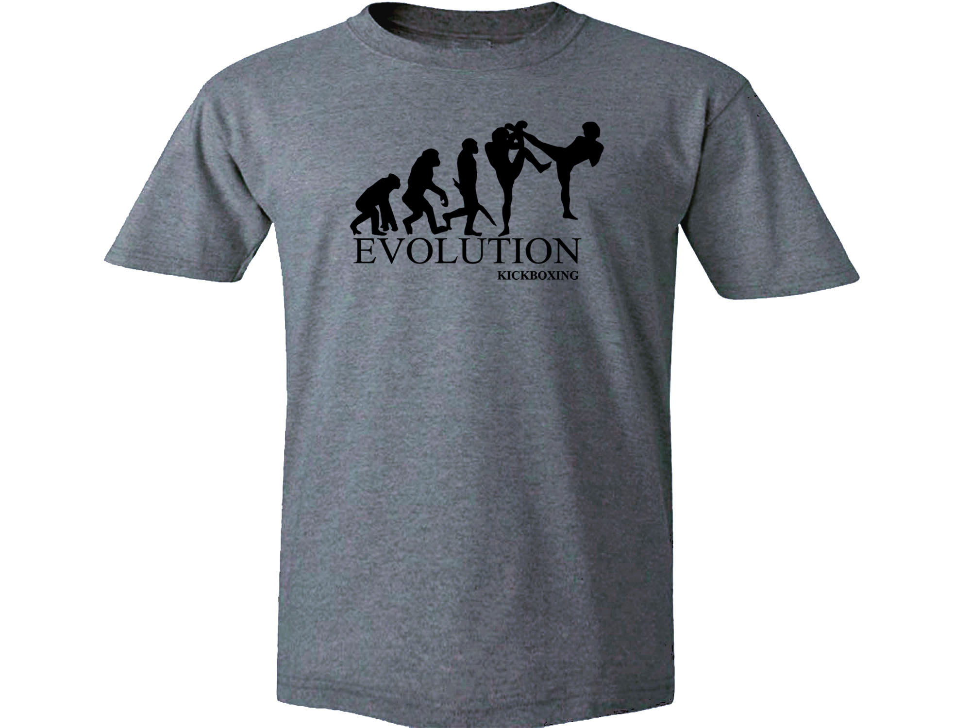 Kickboxing evolution distressed print gray t-shirt
