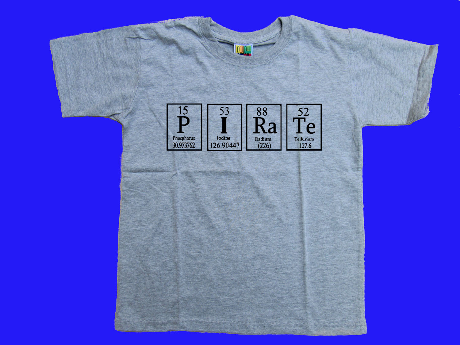 Pirate Periodic table nerdy kid's t-shirt