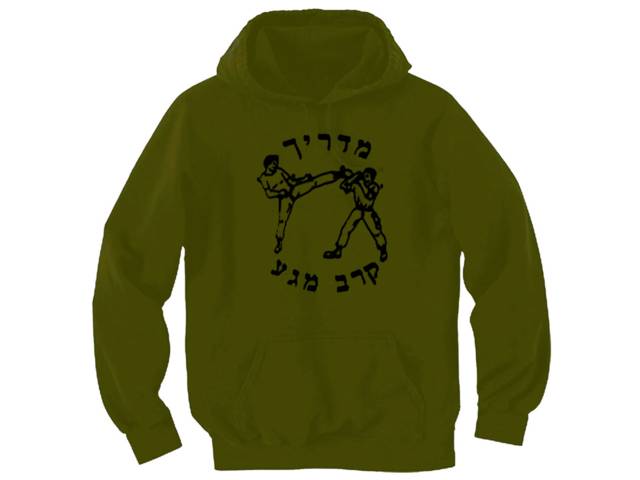 Krav Maga instructor Hebrew olive hoodie