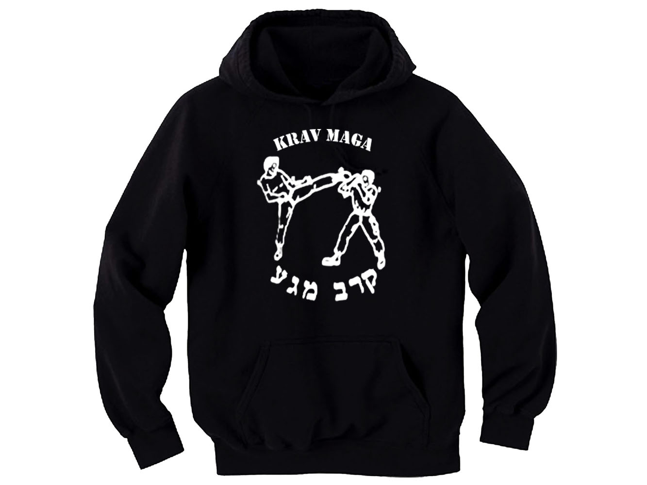 Krav Maga English/Hebrew black hoodie