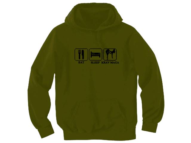 Eat sleep krav maga olive hoodie