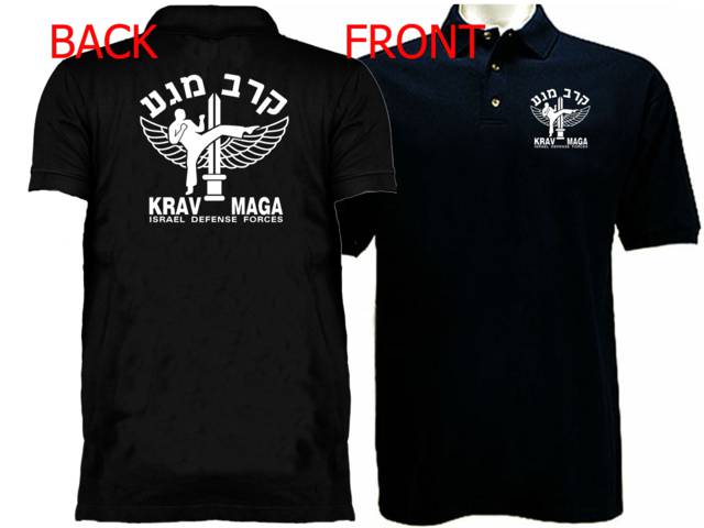 Krav maga front & back print polo style t shirt