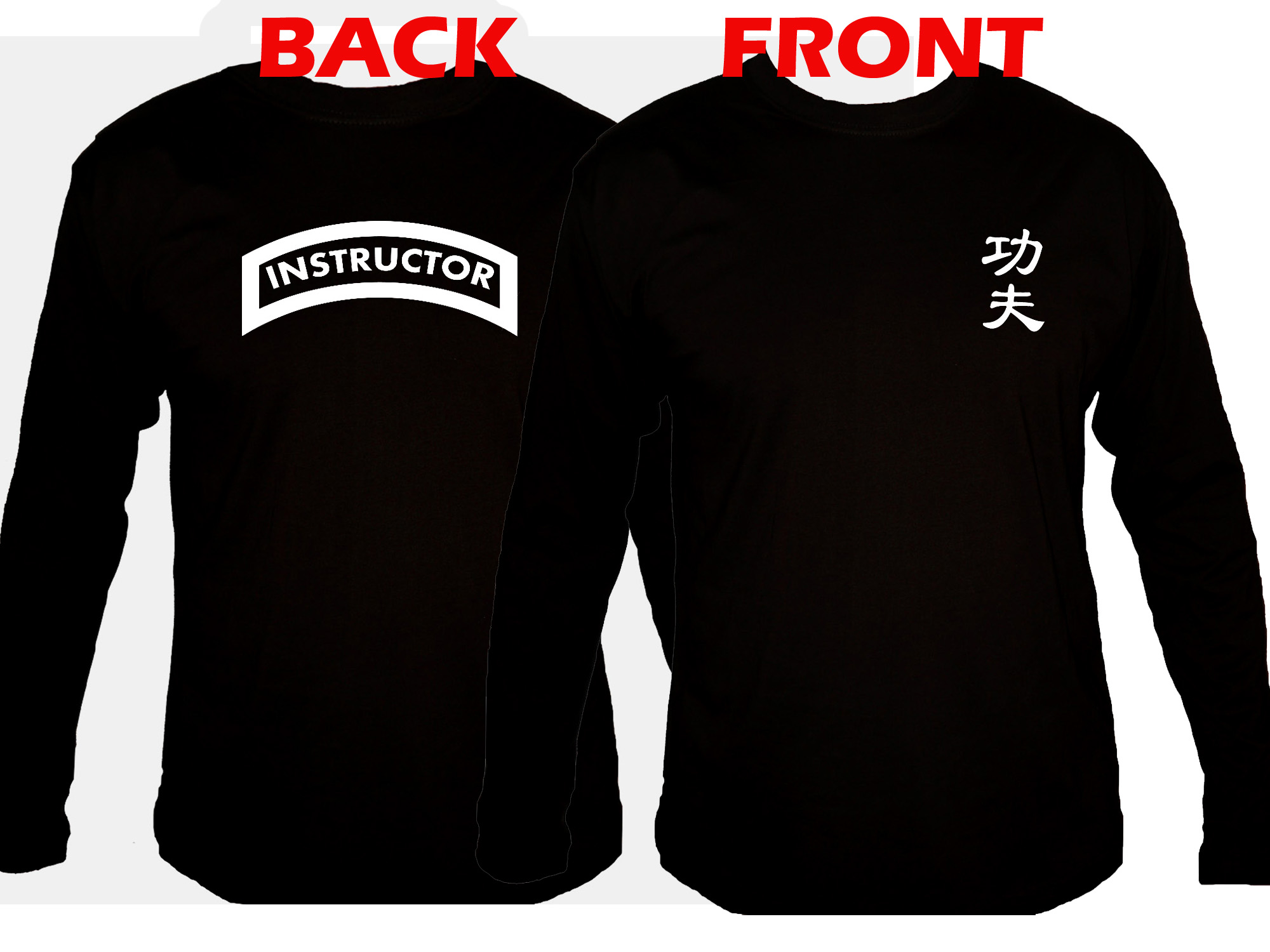 Kung fu Instructor Chinese script martial arts sleeved t-shirt