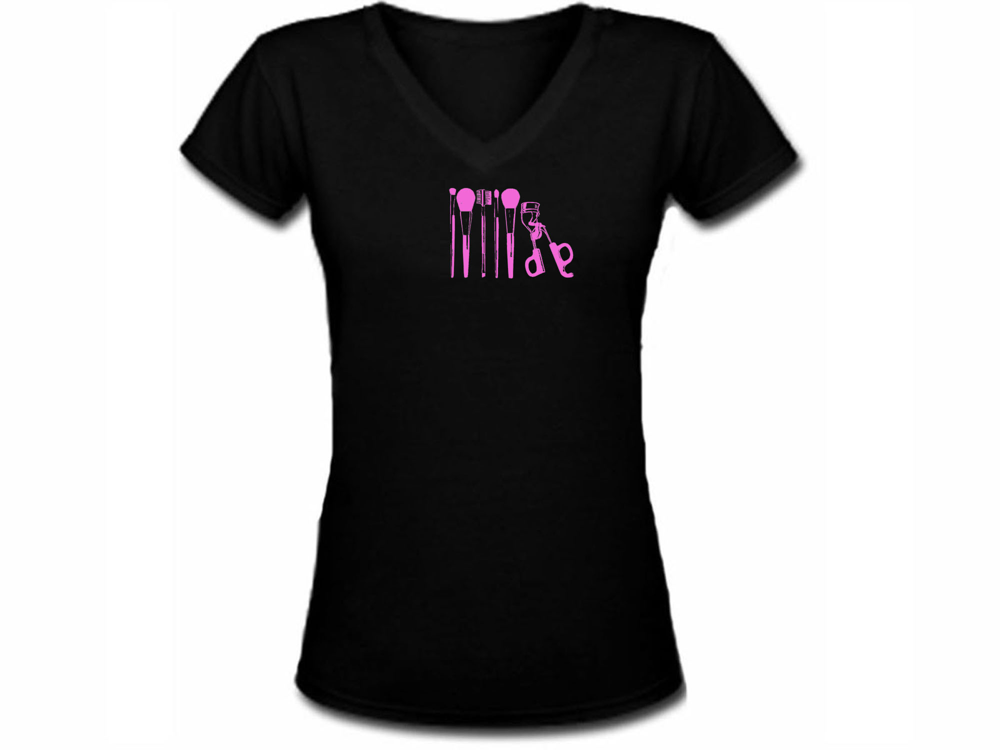 Make up artist tools customized women v neck t-shirt