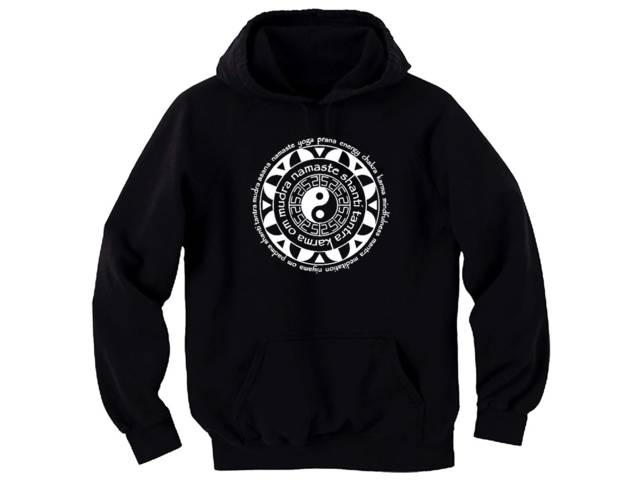 Ying Yang & yoga terms karma namaste asana Mandala sweat hoodie