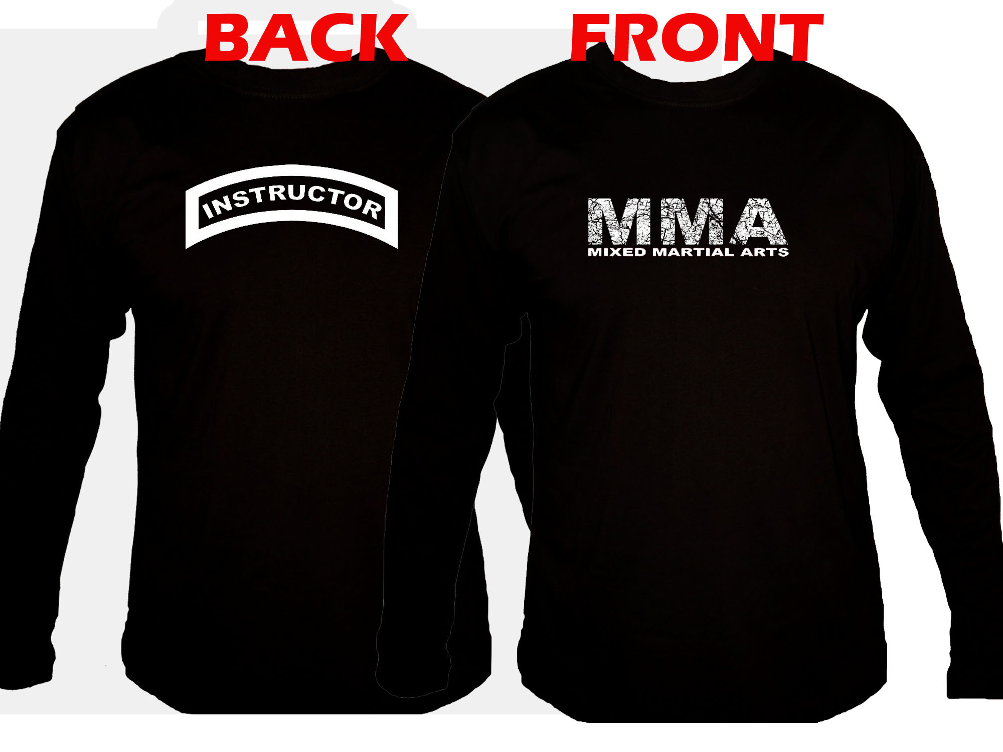 MMA Instructor mixed martial arts distressed look sleeved t-shirt