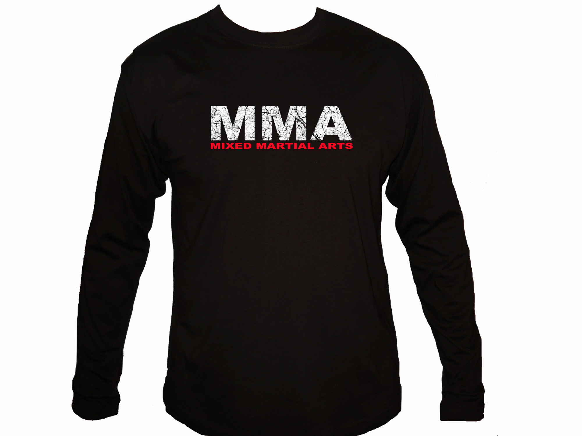 MMA mixed martial arts distressed look sleeved t-shirt