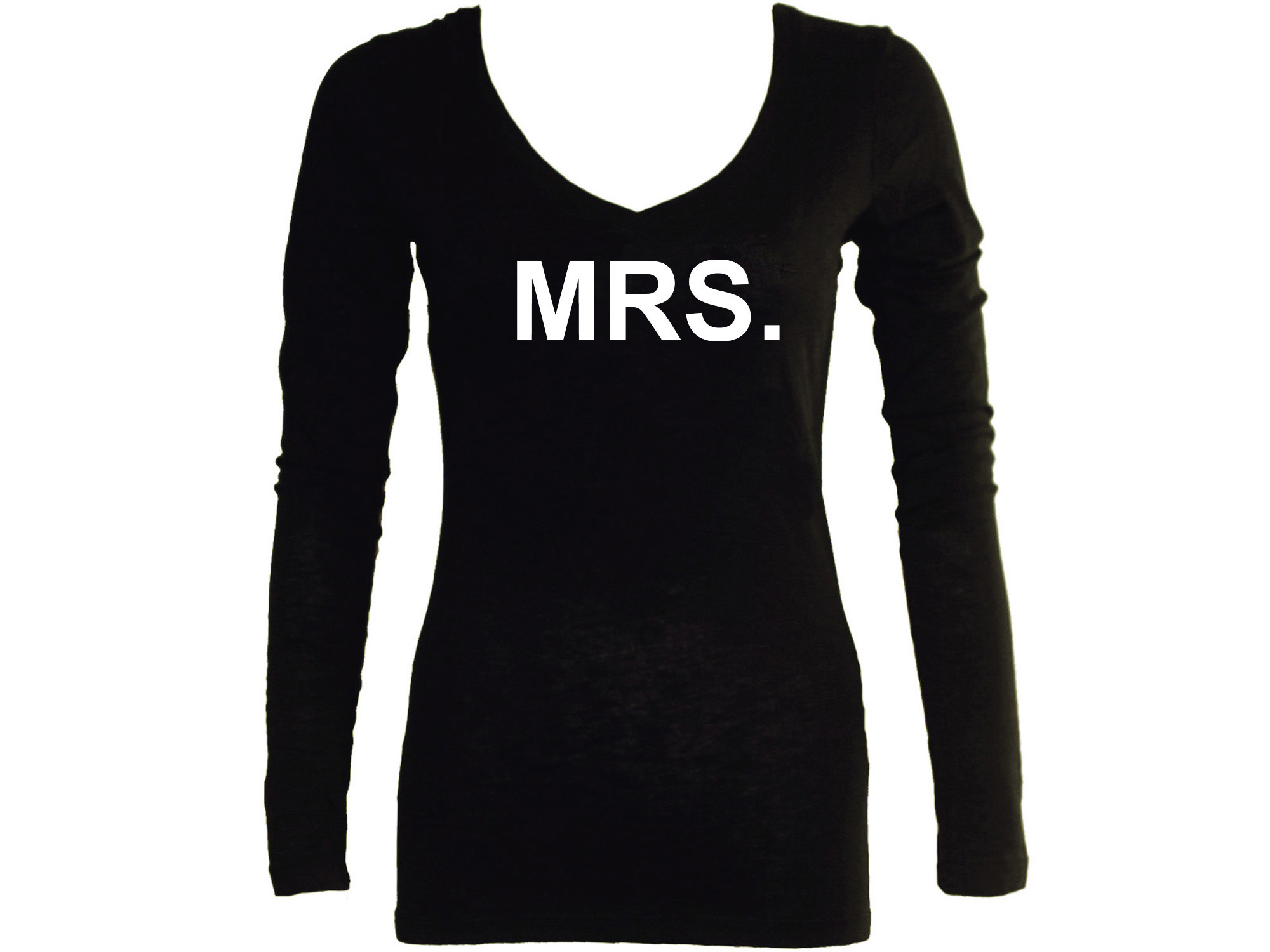 Mrs. funny couple women black long sleeves tee shirt