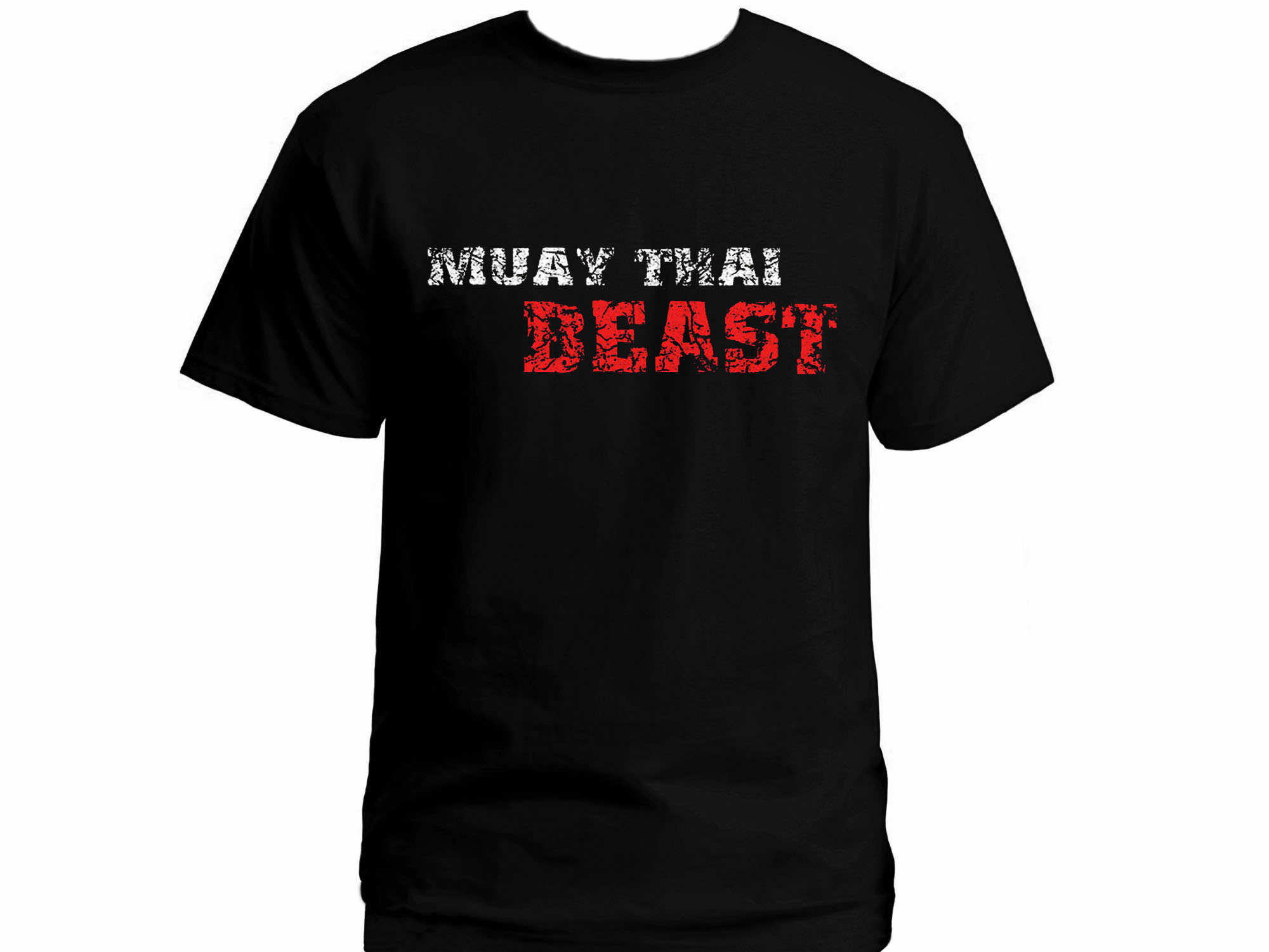 Muay Thai Beast distressed print customized graphic t-shirt