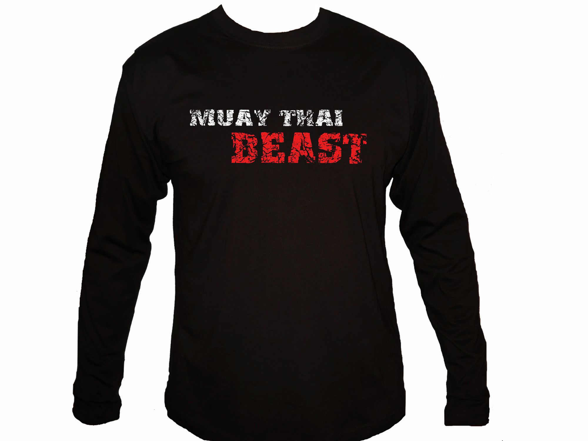 Muay Thai boxing Beast distressed print sleeved t-shirt