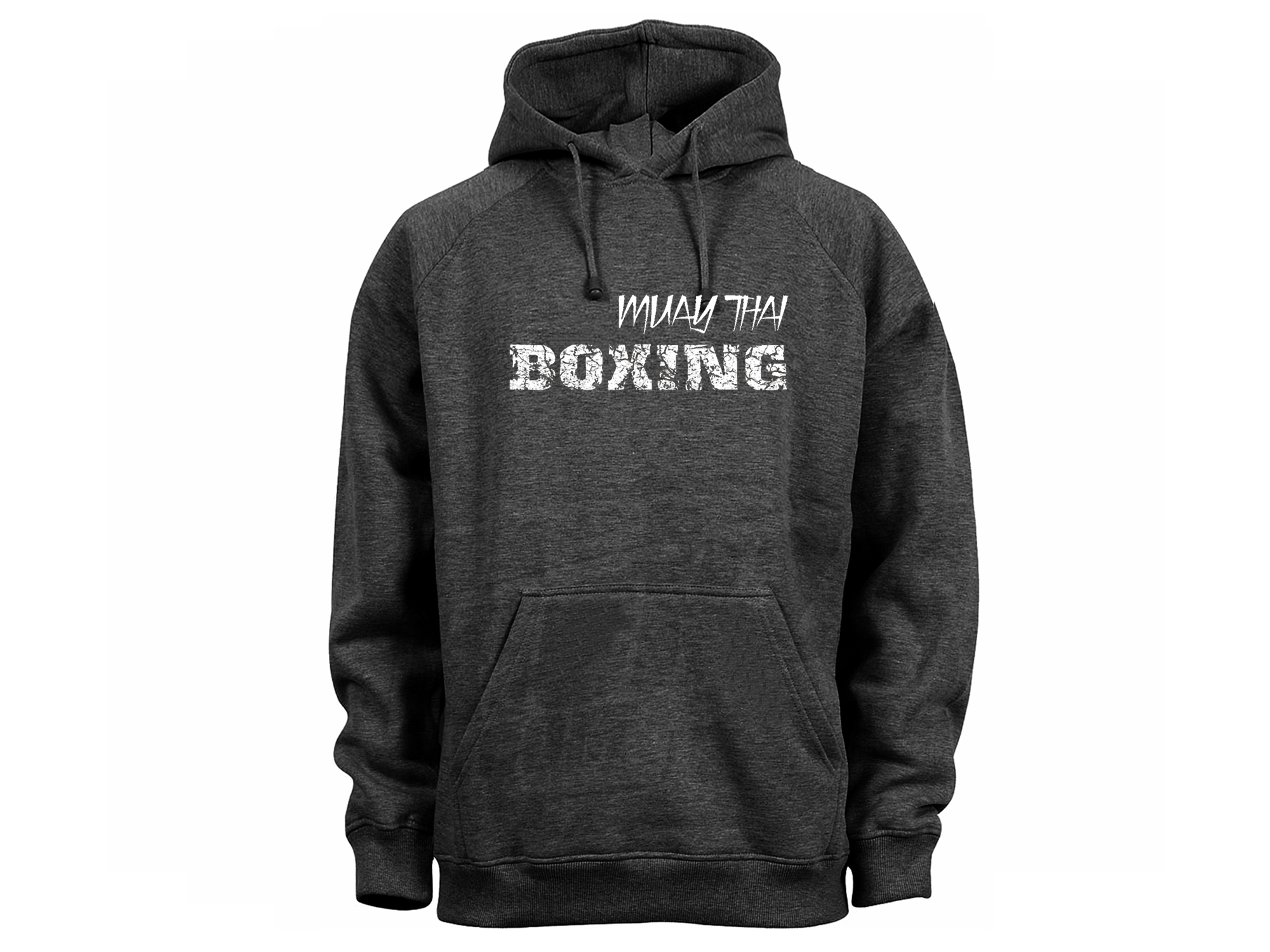 Muay Thai boxing graphic heather gray new  hoodie