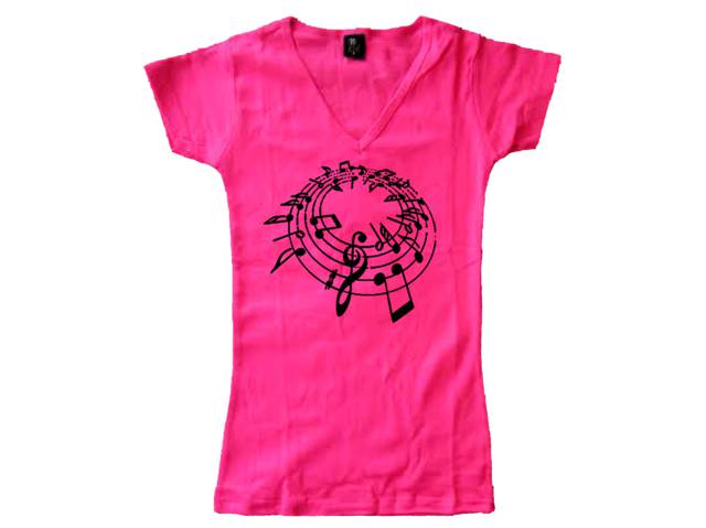 Music notes-musicians gifts women pink t shirt