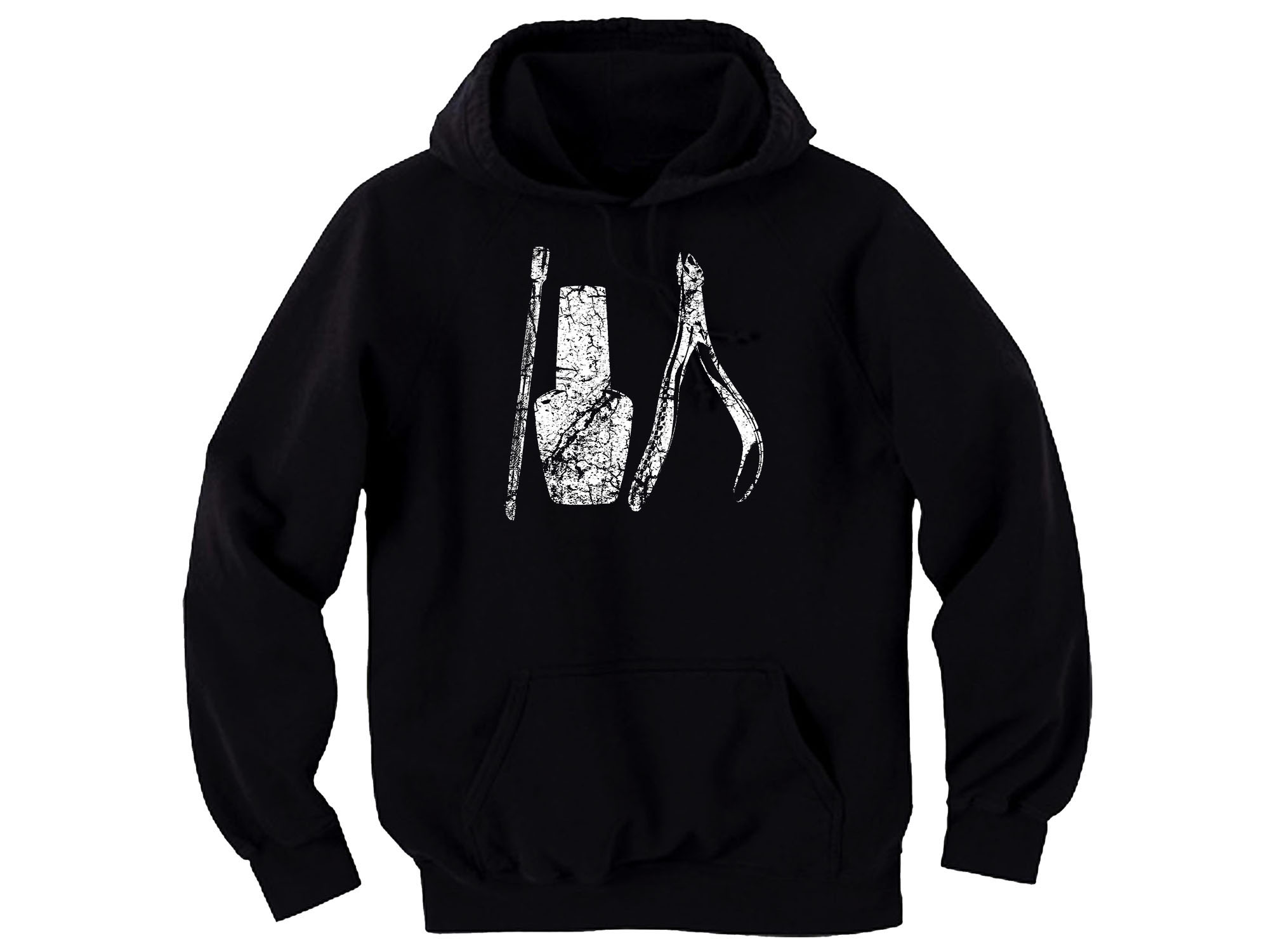 Nail technician distressed print hoodie