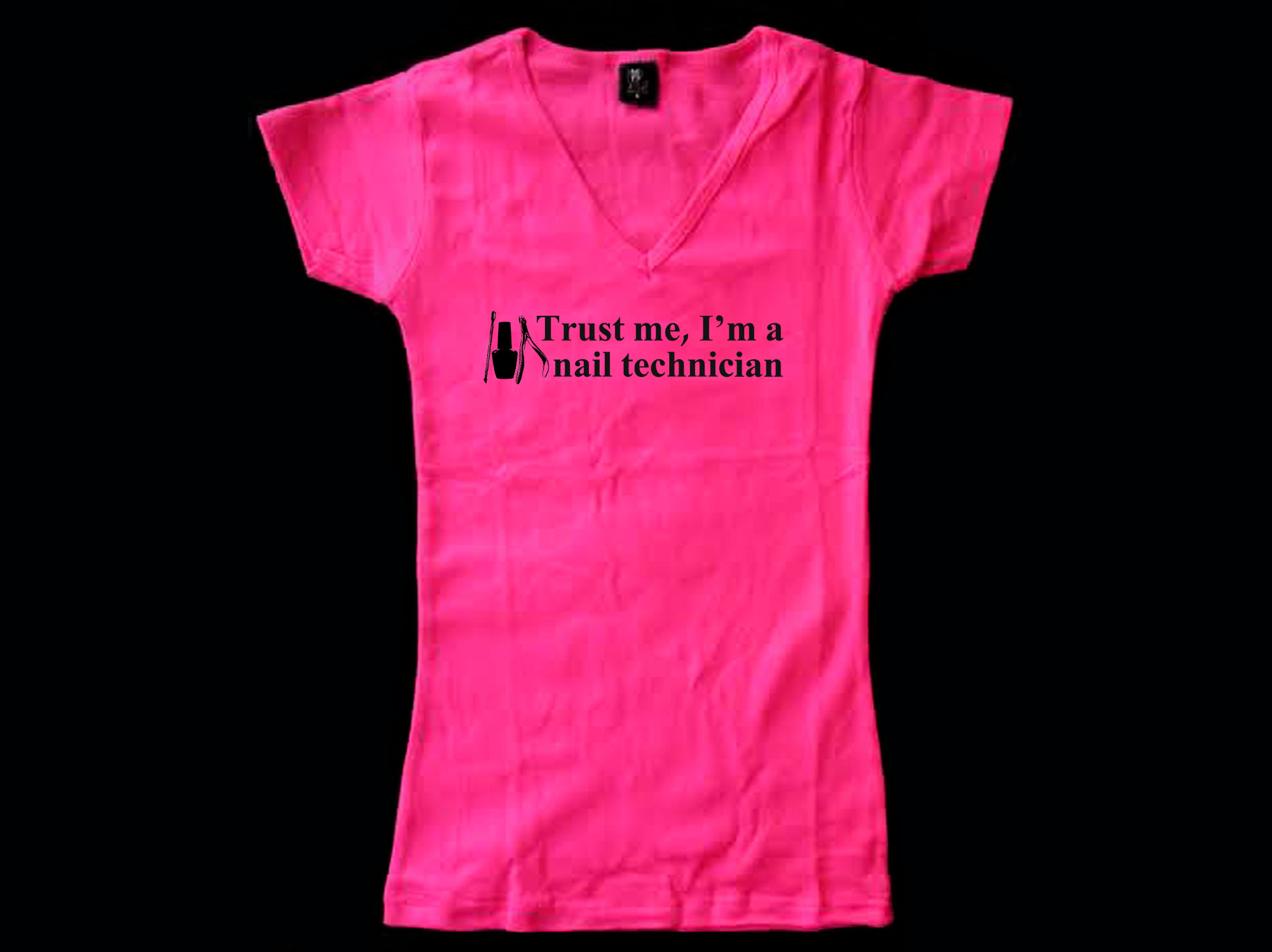 Trust me I'm a Nail technician pink t-shirt