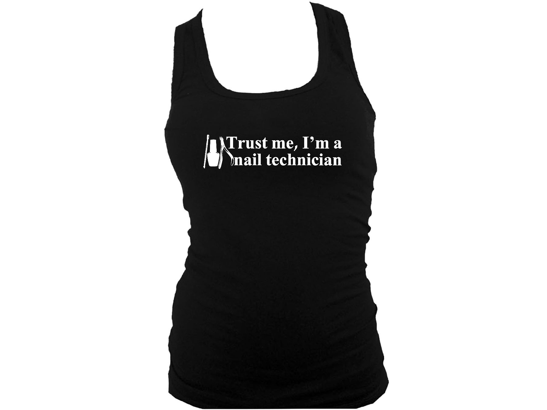 Trust me I am a nail technician black women tank top L/XL