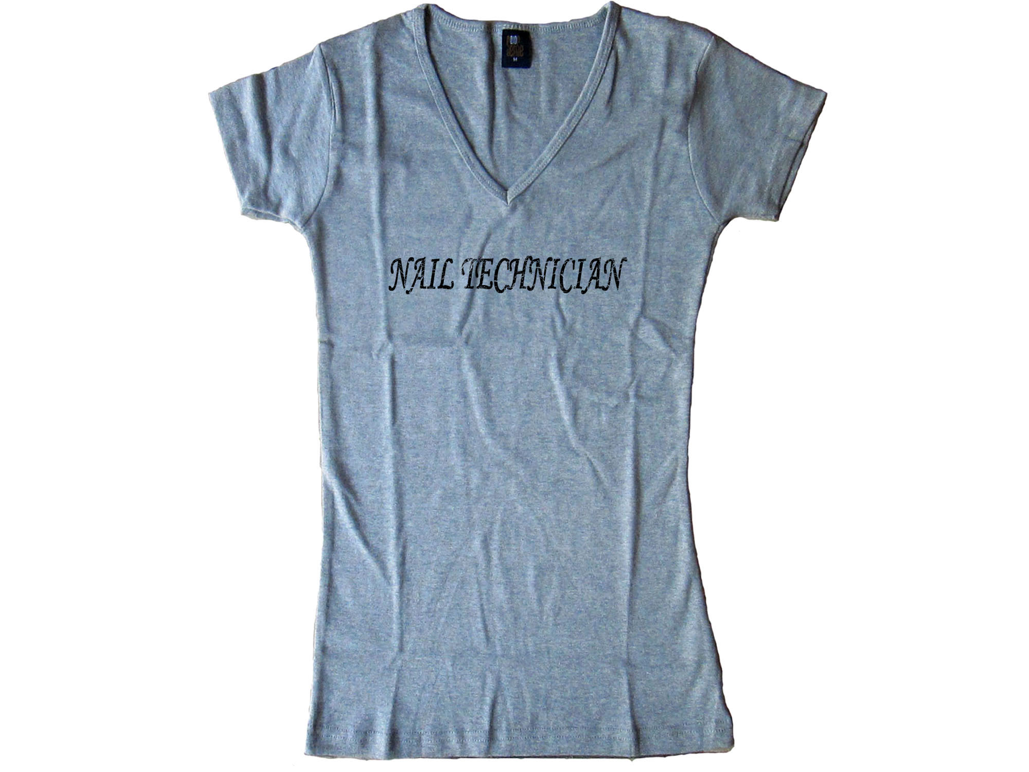 Nail tech technician gray t-shirt