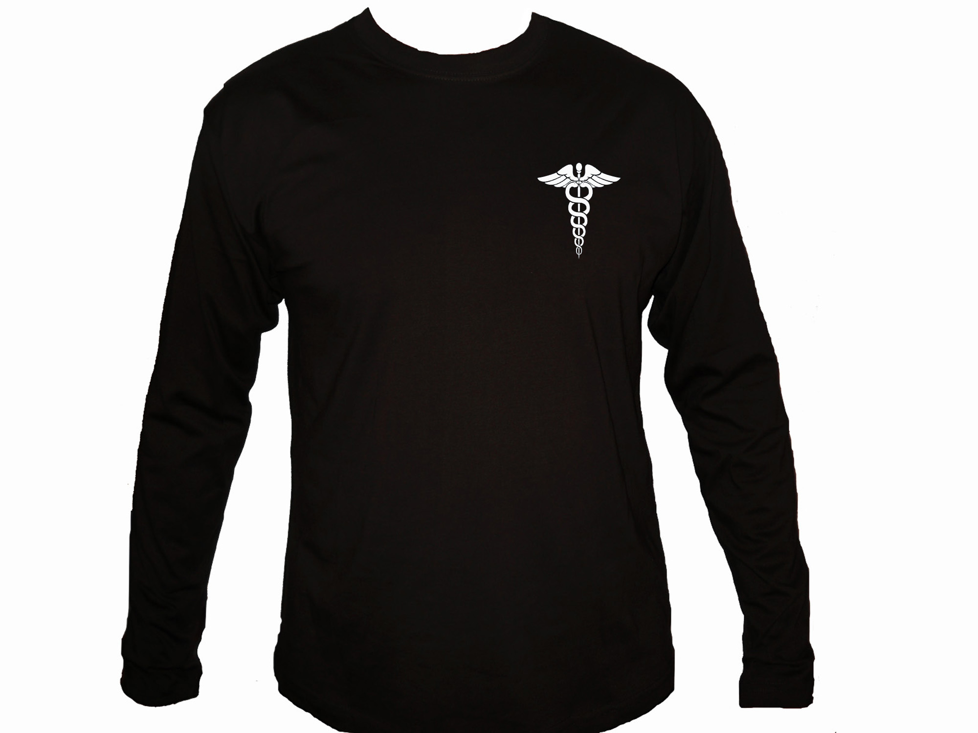 Nurse doctors medic pin black long sleeves 100% cotton t-shirt