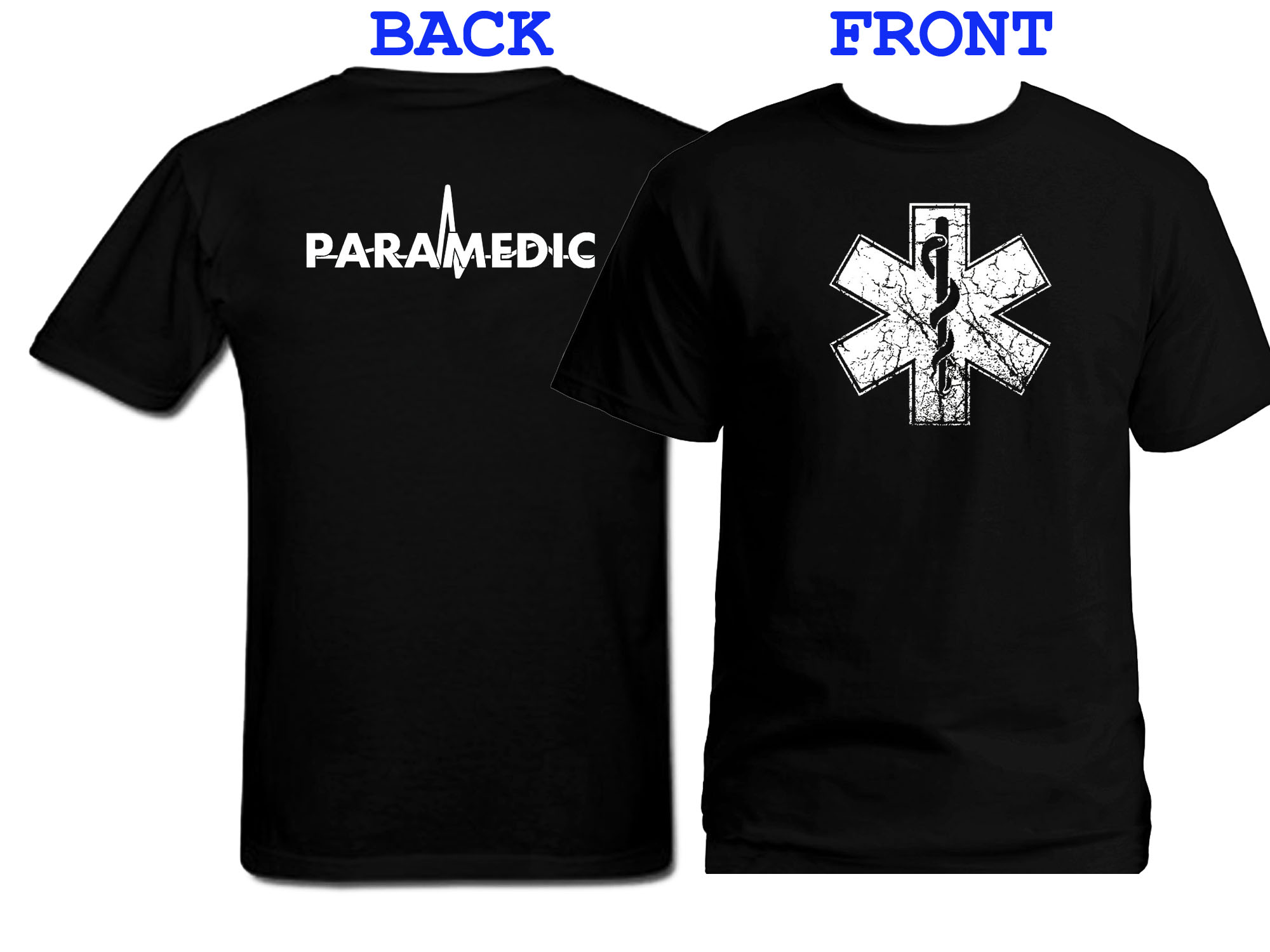 Paramedic medic front & back print t-shirt 2