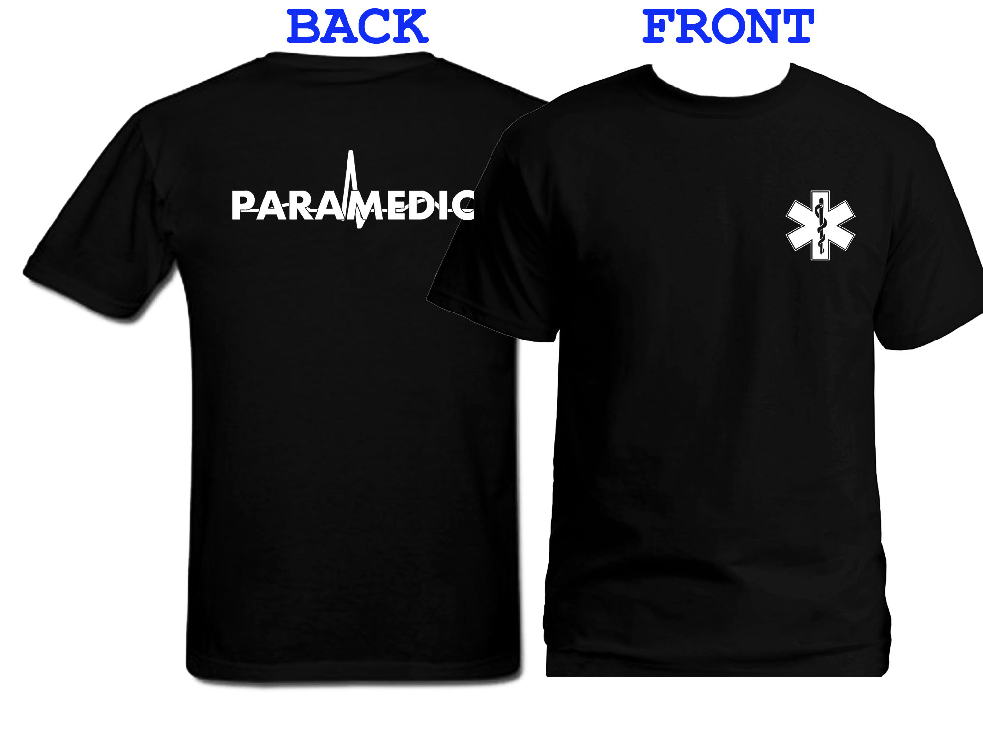 Paramedic medic front and back print t-shirt